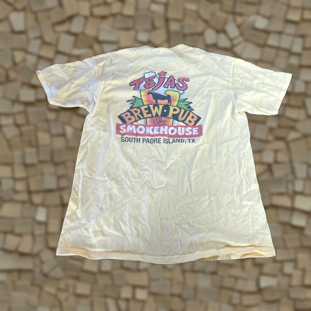 Port & Company Port & Company Shirt, Men's Size Medium, Yellow Graphic Tee, Tejas Brew Pub, TX, T-Shirt, Short Sleeve, Crew Neck, Regular Fit, Men, Yellow Size US M / EU 48-50 / 2 - 1 Thumbnail