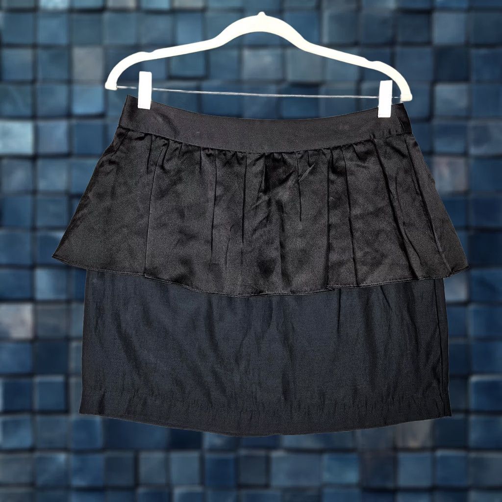 Vintage Rory Beca Skirt Womens 6 Black Silk Cotton Blend Mini Women Size Size 28" / US 6 / IT 42 - 1 Thumbnail