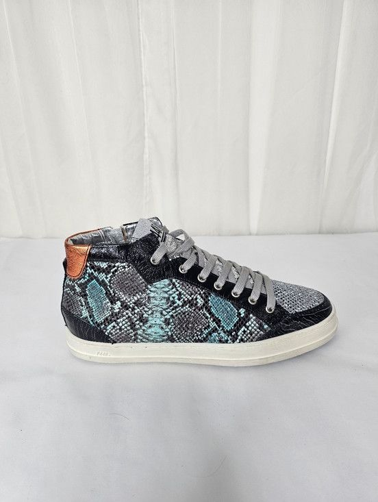 P448 P448 Turquoise Snake Silver Glitter Sneakers Luxe Streetwear Size US 11 / IT 41 - 1 Thumbnail