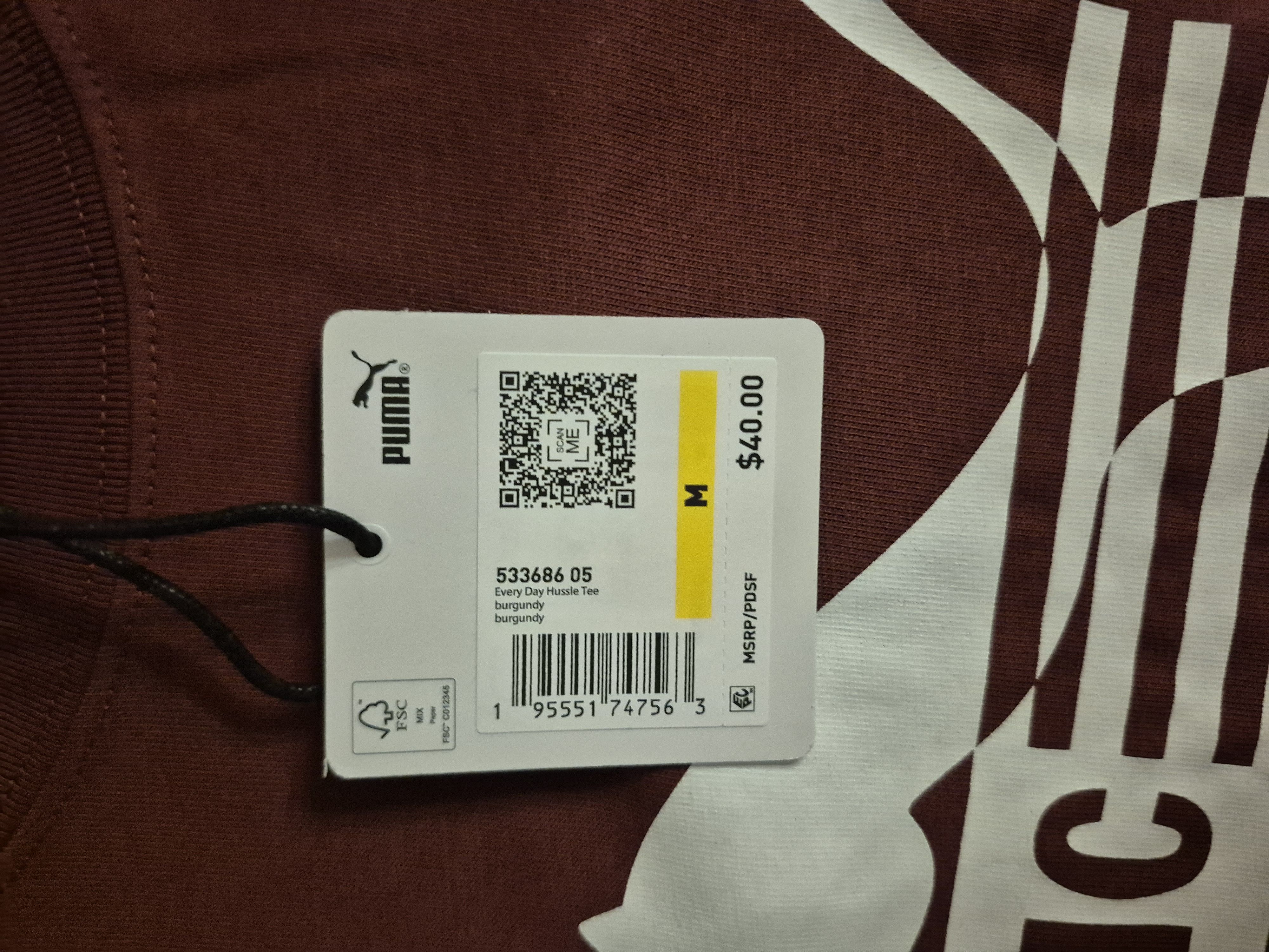 Puma Puma x TMC Burgundy Medium Tee Shirt Size Medium Size US M / EU 48-50 / 2 - 4 Thumbnail