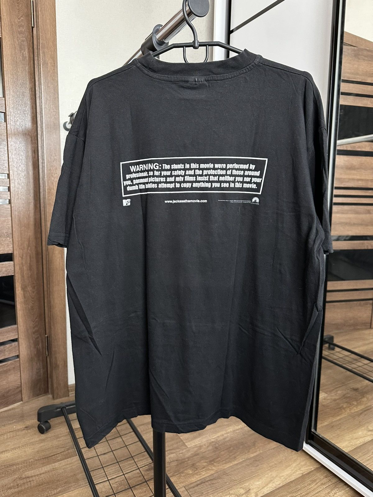 Vintage 2002 Jackass Warning Vintage Movie T-Shirt Tee Size US XL / EU 56 / 4 - 6 Thumbnail