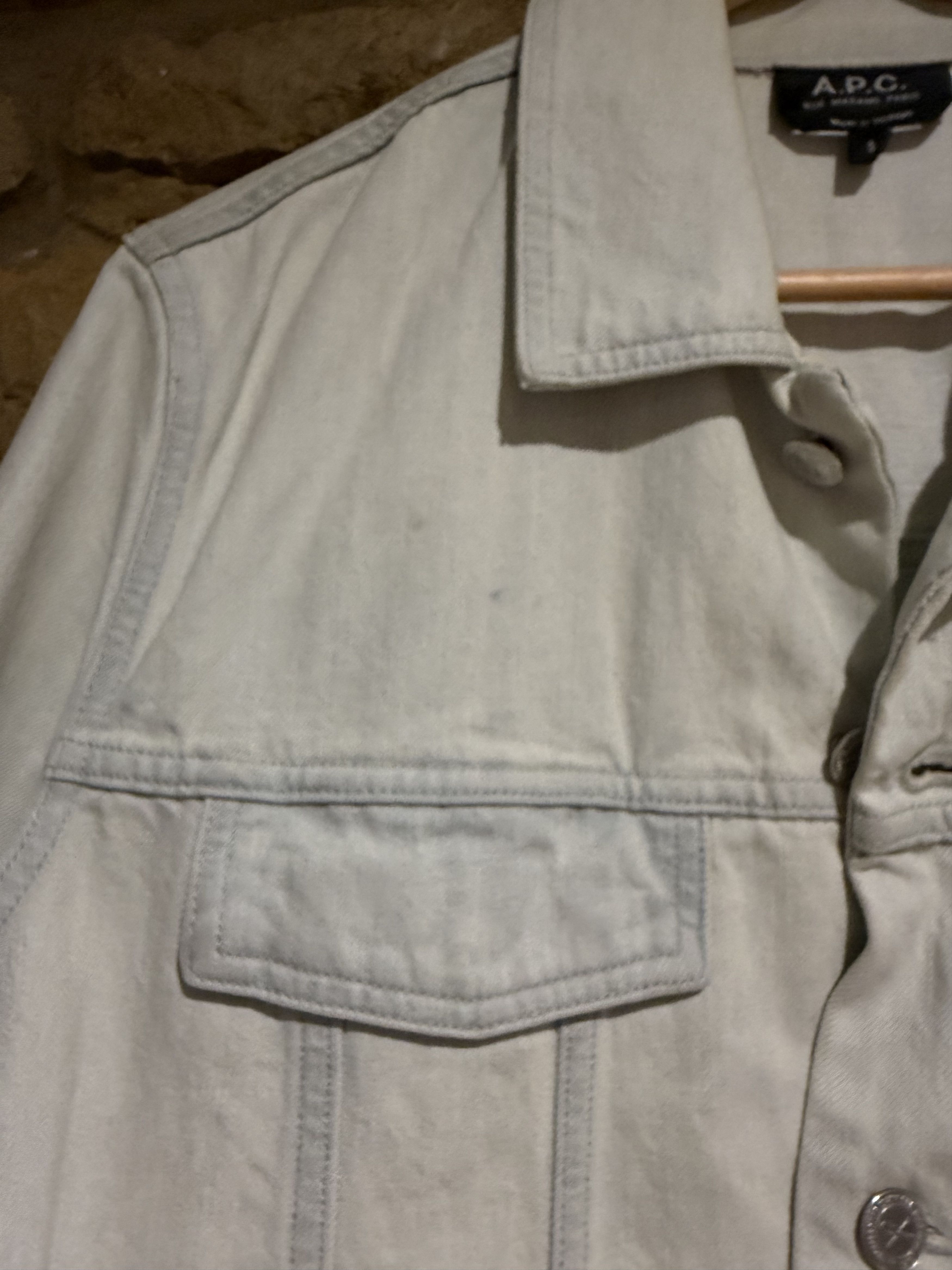 A.P.C. A.P.C Mens Button Up Denim Jacket - white washed Size US XS / EU 42 / 0 - 5 Thumbnail