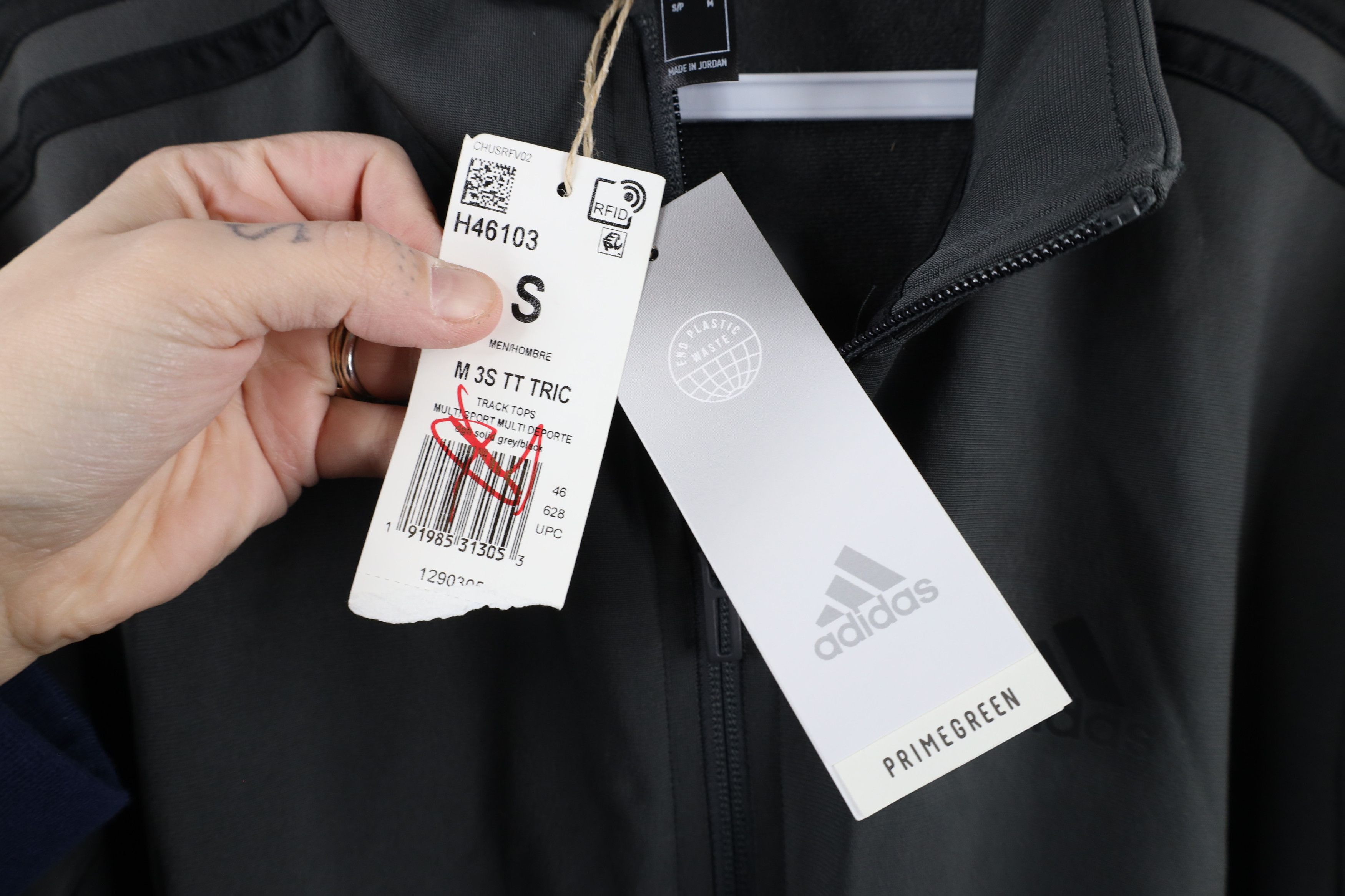 Adidas New Adidas Spell Striped Full Zip Warm Up Track Jacket Gray Size US S / EU 44-46 / 1 - 5 Thumbnail