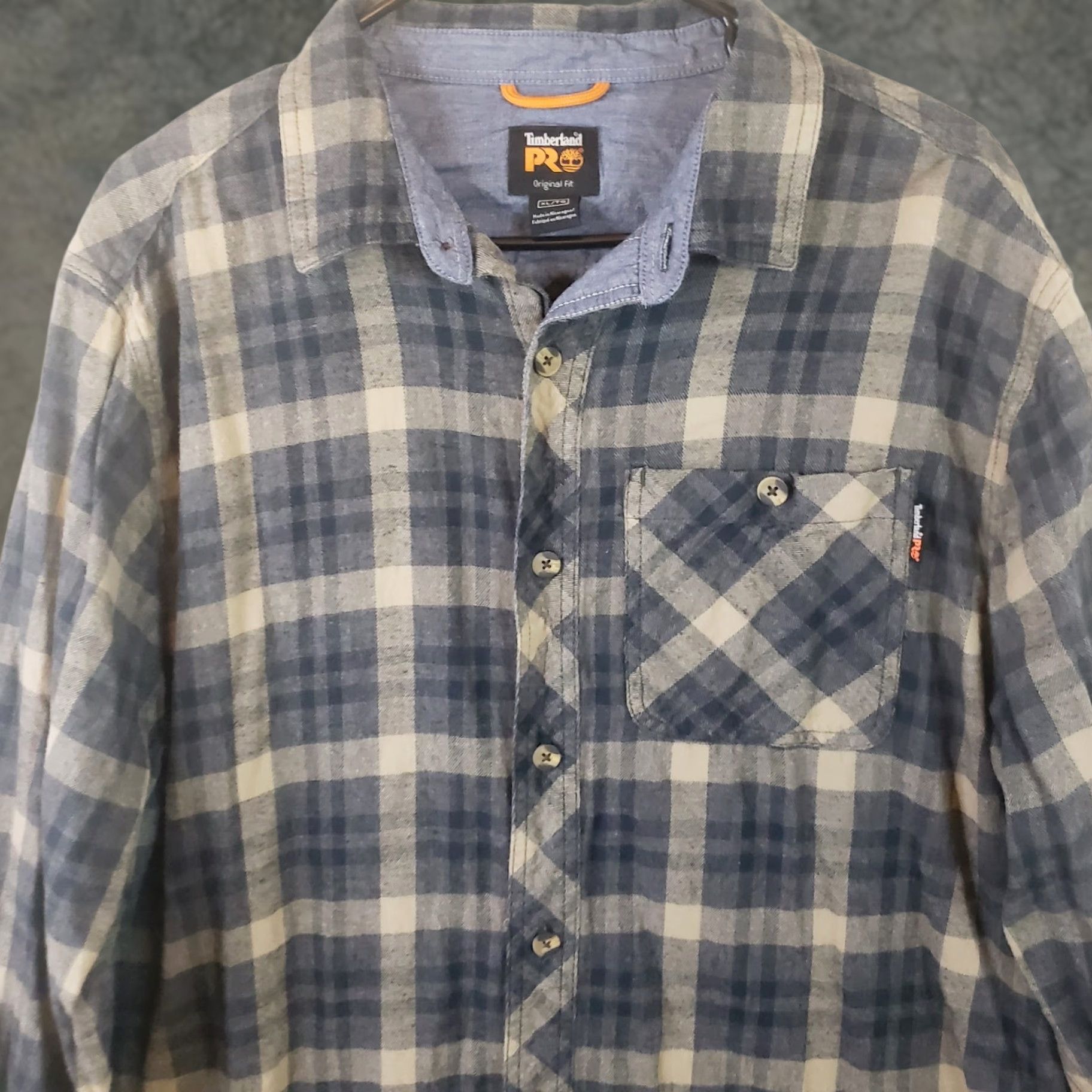 Timberland VINTAGE Timberland Pro Shirt Men XL Gray Beige Plaid Flannel Long Sleeve Button-Up Pocket Timbe rland Tabs Size US XL / EU 56 / 4 - 1 Thumbnail