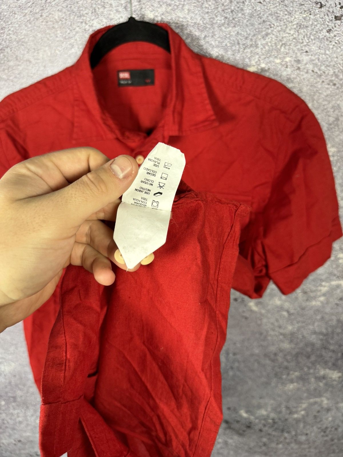 Diesel × Vintage Vintage Diesel Linen Shirt Sleeve Red Shirt y2k Small Size US S / EU 44-46 / 1 - 10 Thumbnail