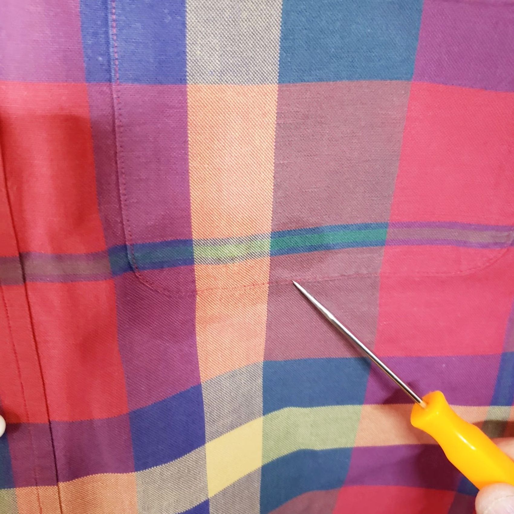 Lands' End Lands' End Men's M Bright Multicolor Plaid Button Down Long Sleeve Cotton Shirt Size US M / EU 48-50 / 2 - 6 Thumbnail