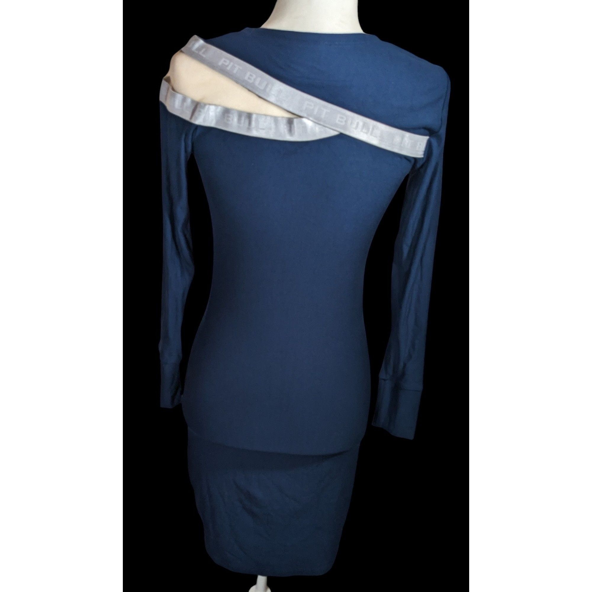 Other Pitbull Jeans Sporty Blue And Silver Bodycon Dress With Mesh Size S / US 4 / IT 40 - 2 Thumbnail