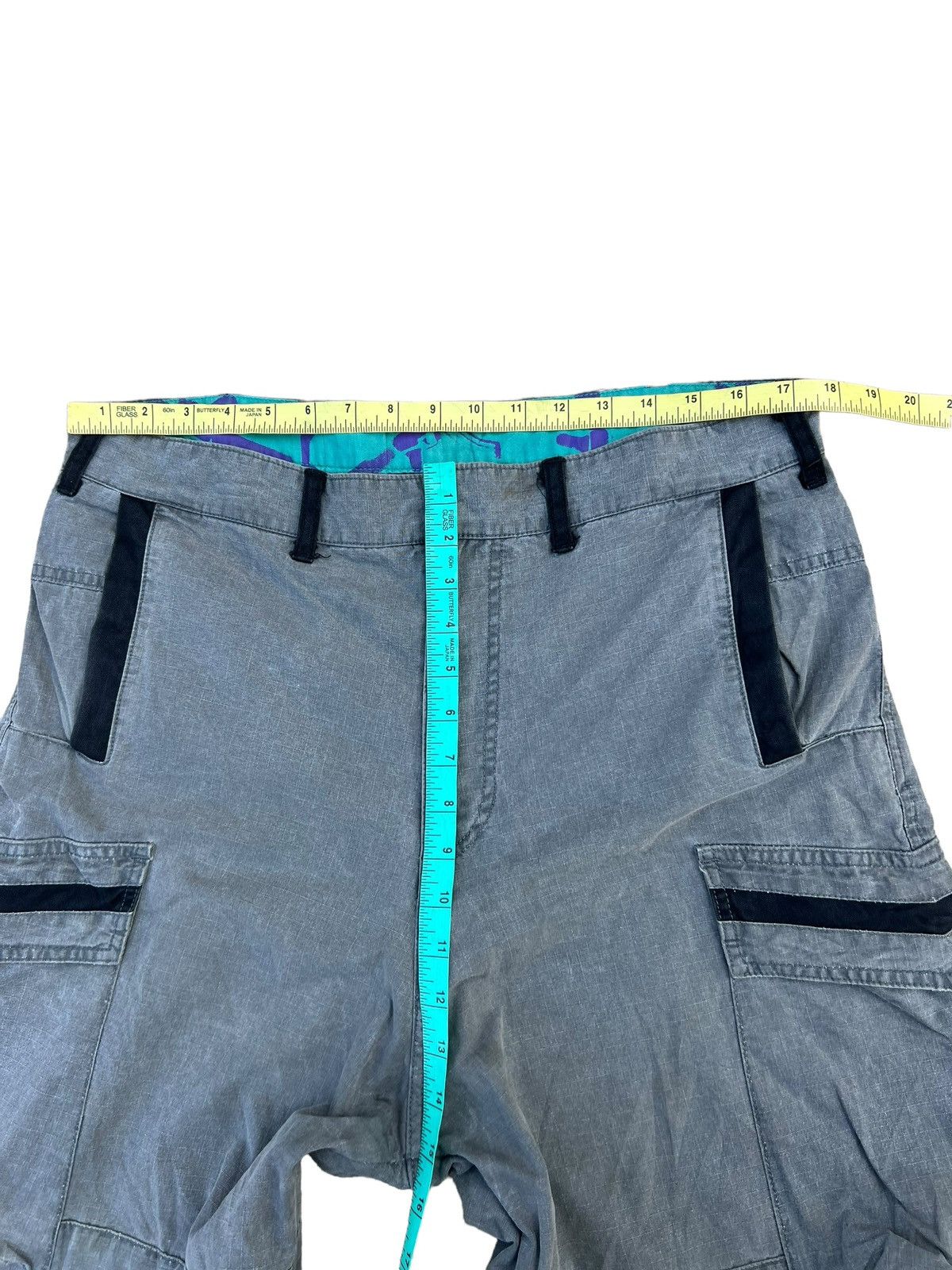 Shellac Vintage Revolver Japan Fade Grey Ripstop Baggy Cargo Trouser Size US 34 / EU 50 - 3 Thumbnail