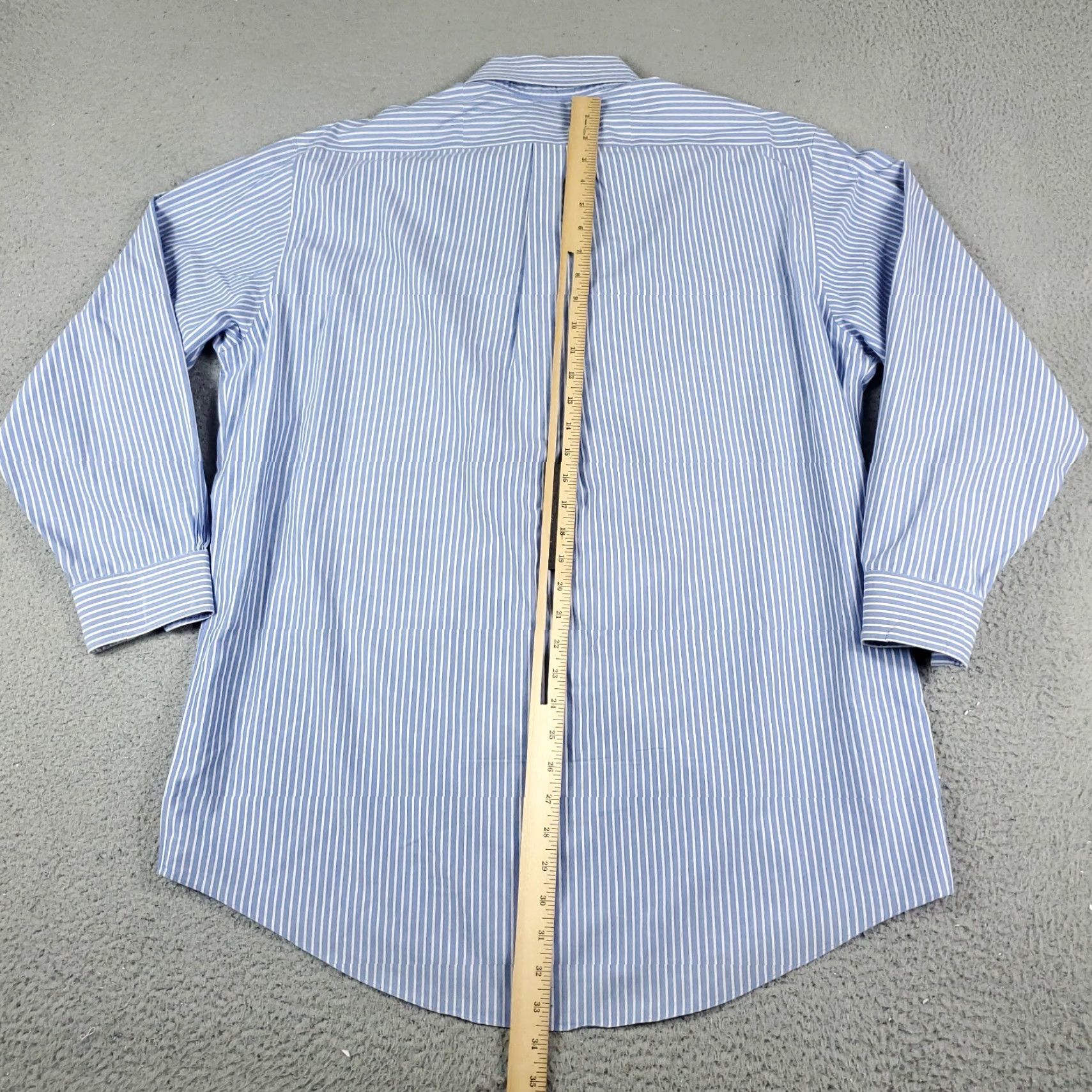 Brooks Brothers Brooks Brothers Shirt Mens 16.5 Blue Striped Dress Button Long Sleeve Size 42R - 4 Thumbnail