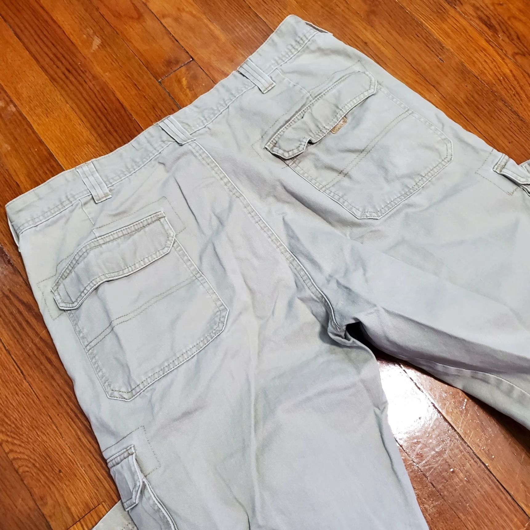 Wrangler Wrangler Men's Cargo Pants Twill Beige 38x30 Regular Cotton Workwear 90s Grunge City Hip Hop 3D Logo Jeans Pan ts Size US 38 / EU 54 - 3 Thumbnail