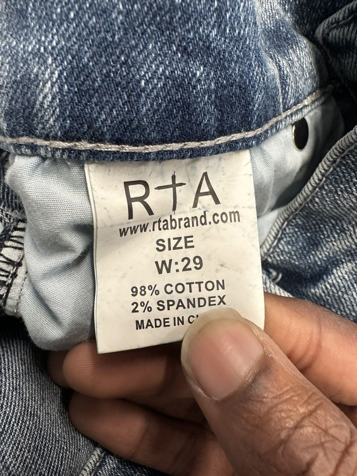 Rta Rta Side Crosses Blue Denim Jeans Size 29 Size US 29 - 5 Thumbnail