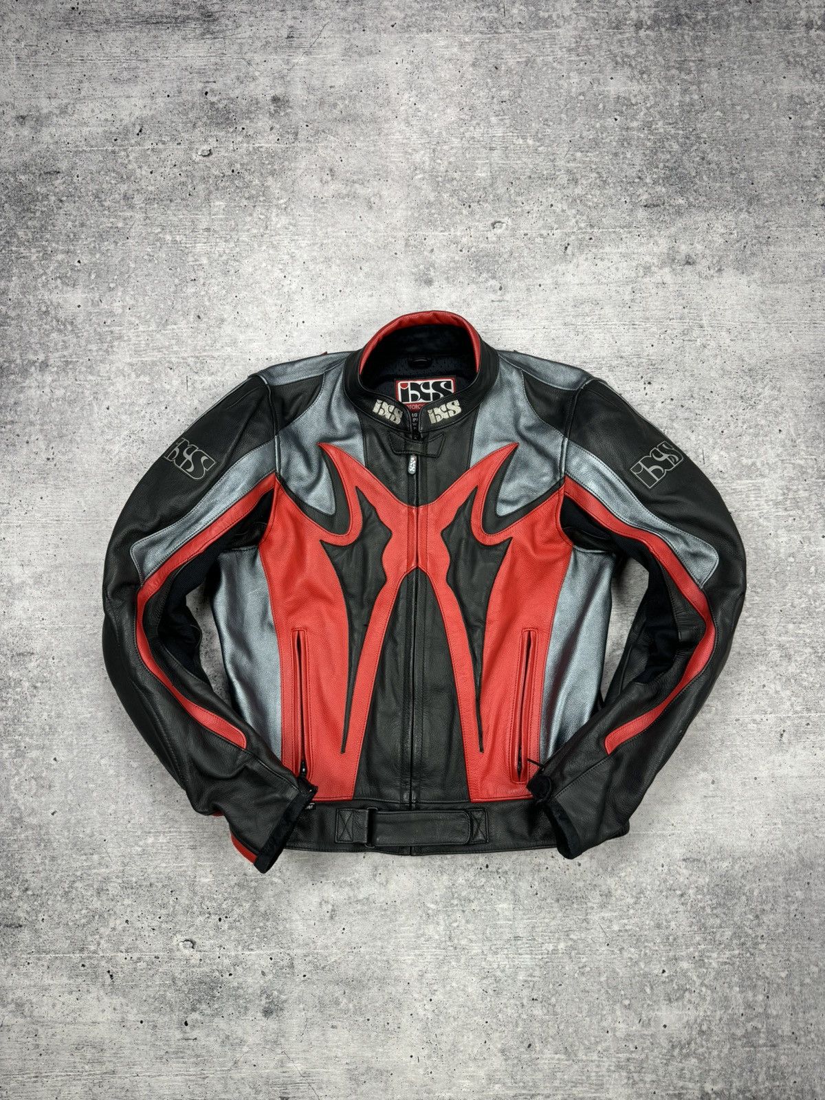 Genuine Leather × Vintage Vintage IXS Y2K Leather Reflective Racing Moto Bomber Jacket Size US M / EU 48-50 / 2 - 2 Thumbnail