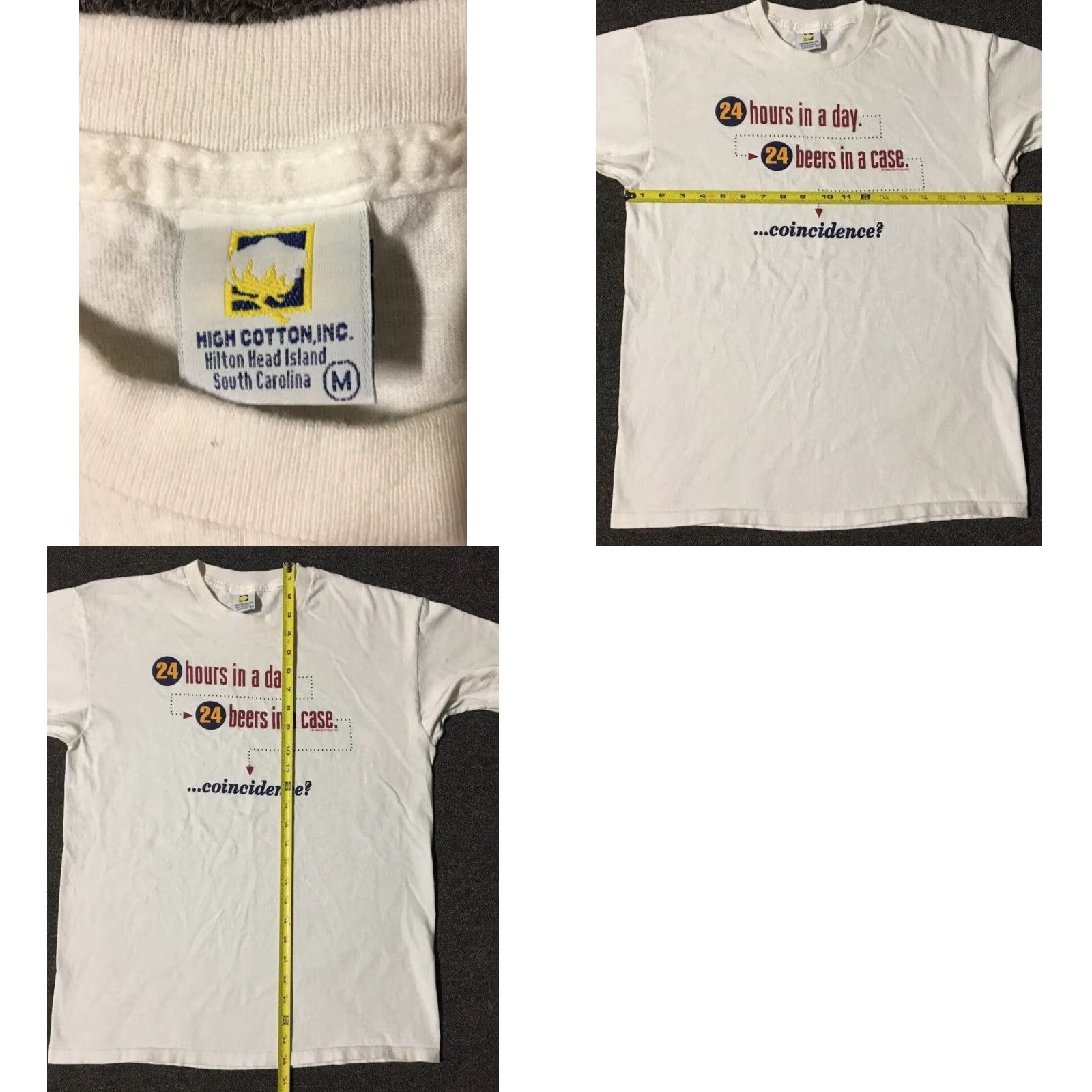 Vintage VINTAGE 90s 24 Hours 24 Beers Shirt S USA Funny Saying Bar Drinking Grunge 80s Single Stitch Men T-Shirt White Small Size US S / EU 44-46 / 1 - 9 Thumbnail