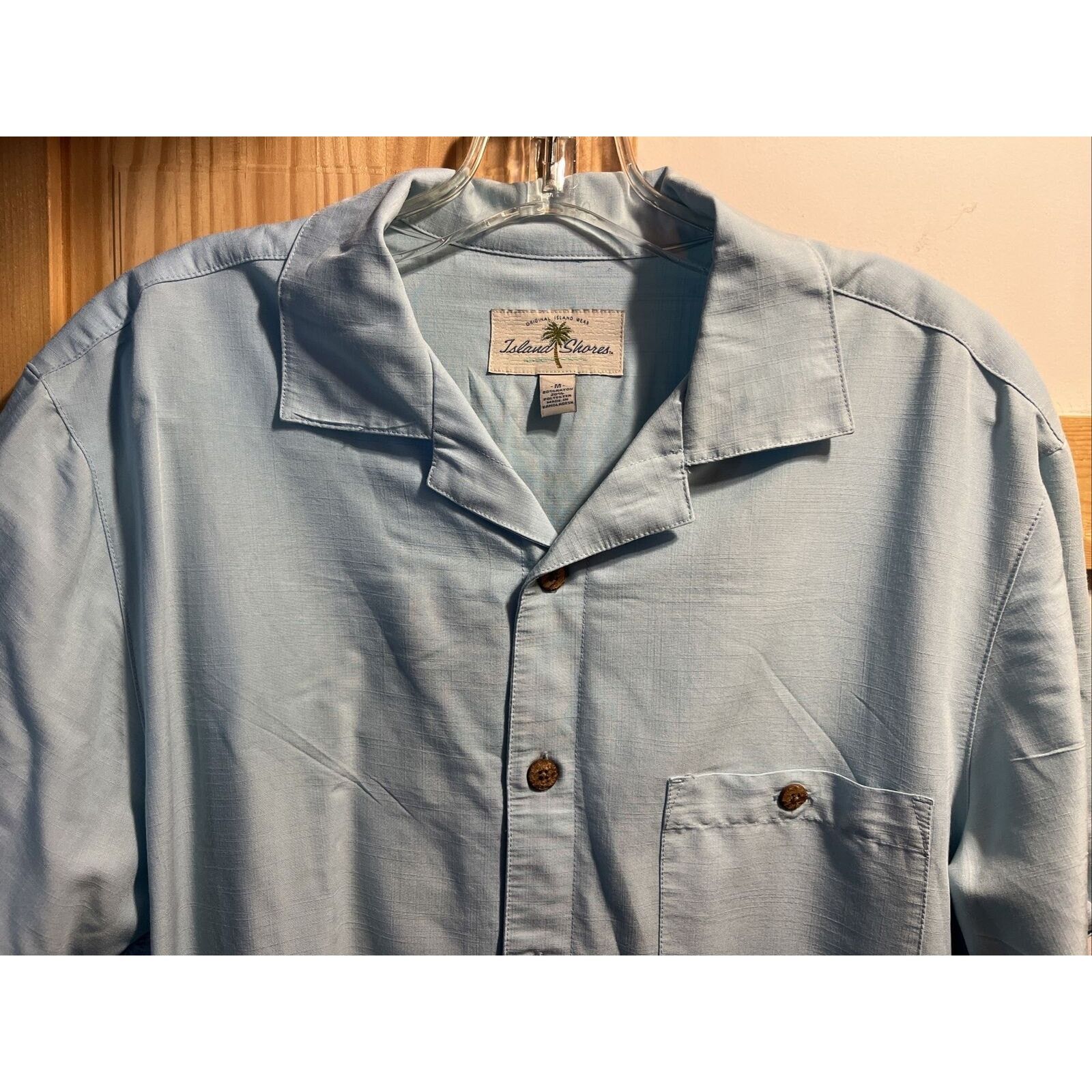 Island Shores Island Shores Men’s M Blue Button Rayon Blend Hawaiian Shirt Size US M / EU 48-50 / 2 - 4 Thumbnail