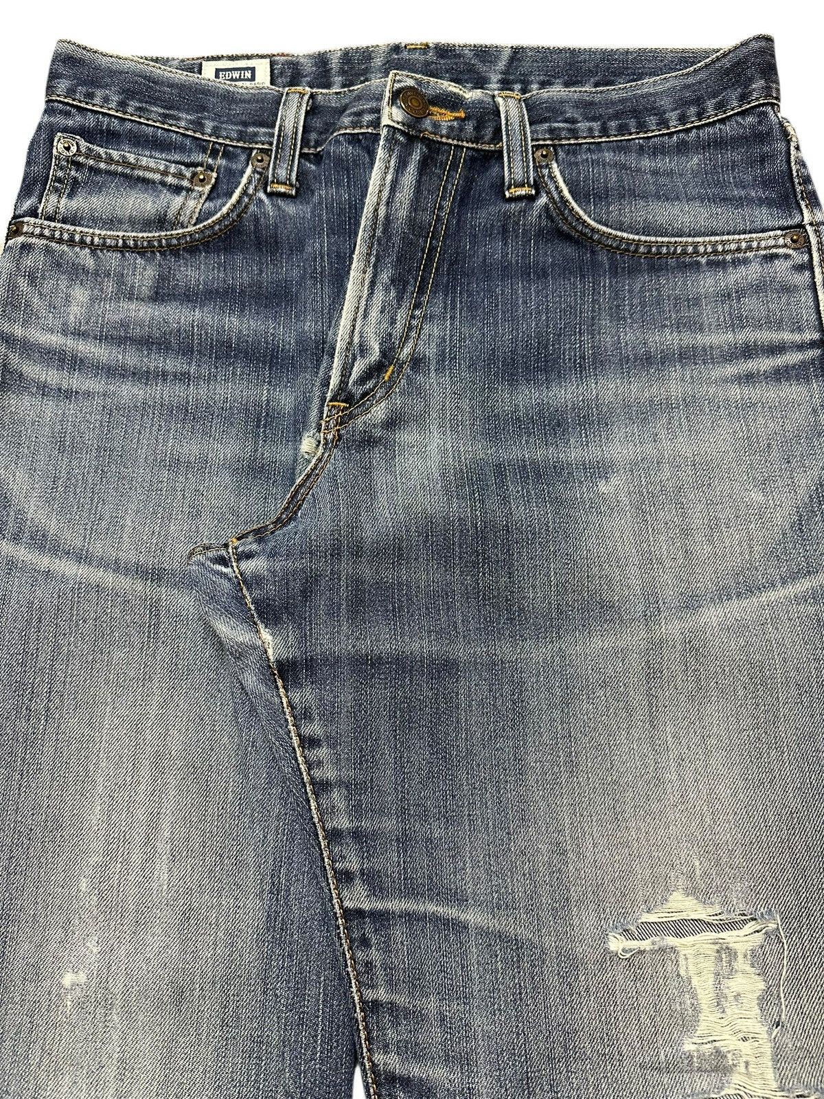 Edwin Vintage Edwin 404 Faded Wash Distressed Style Loose Jeans Size US 31 - 4 Thumbnail