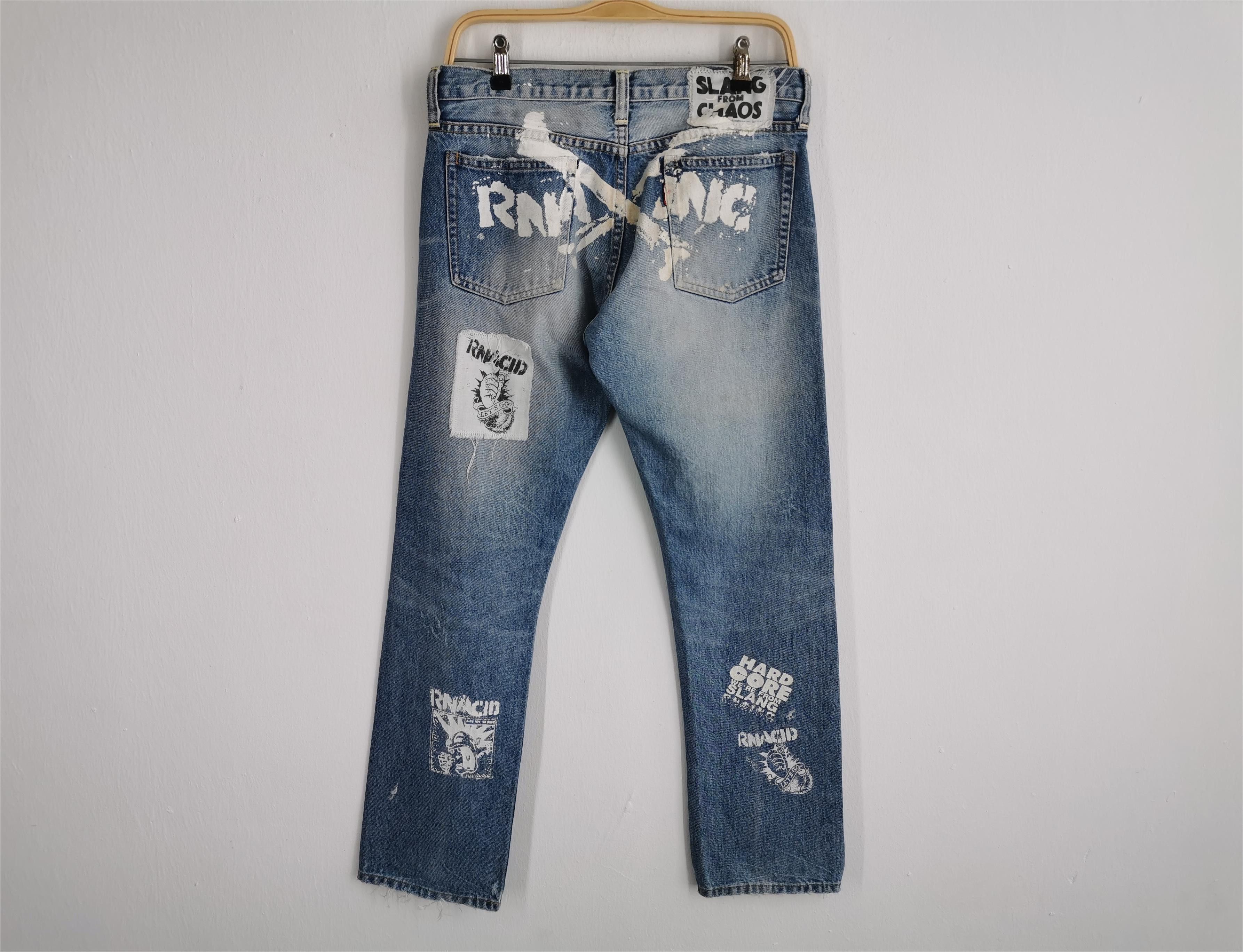 Band Tees × Vintage Distressed Vintage 90's RNA X Rancid Slang From Chaos Denim Size US 32 / EU 48 - 3 Thumbnail