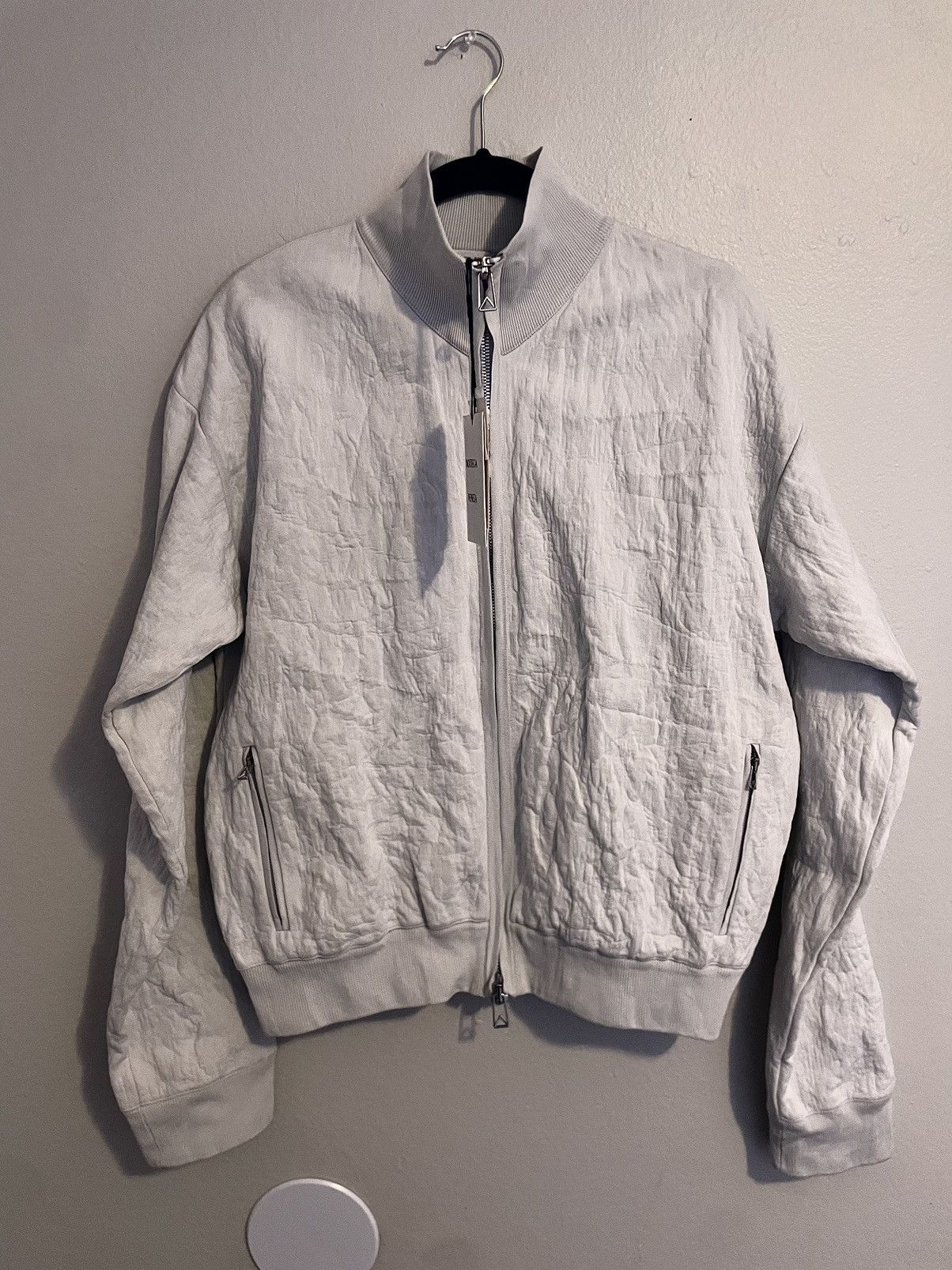 Bottega Veneta Bottega Veneta Crinkle-Jersey White Bomber Jacket Size US S / EU 44-46 / 1 - 2 Thumbnail