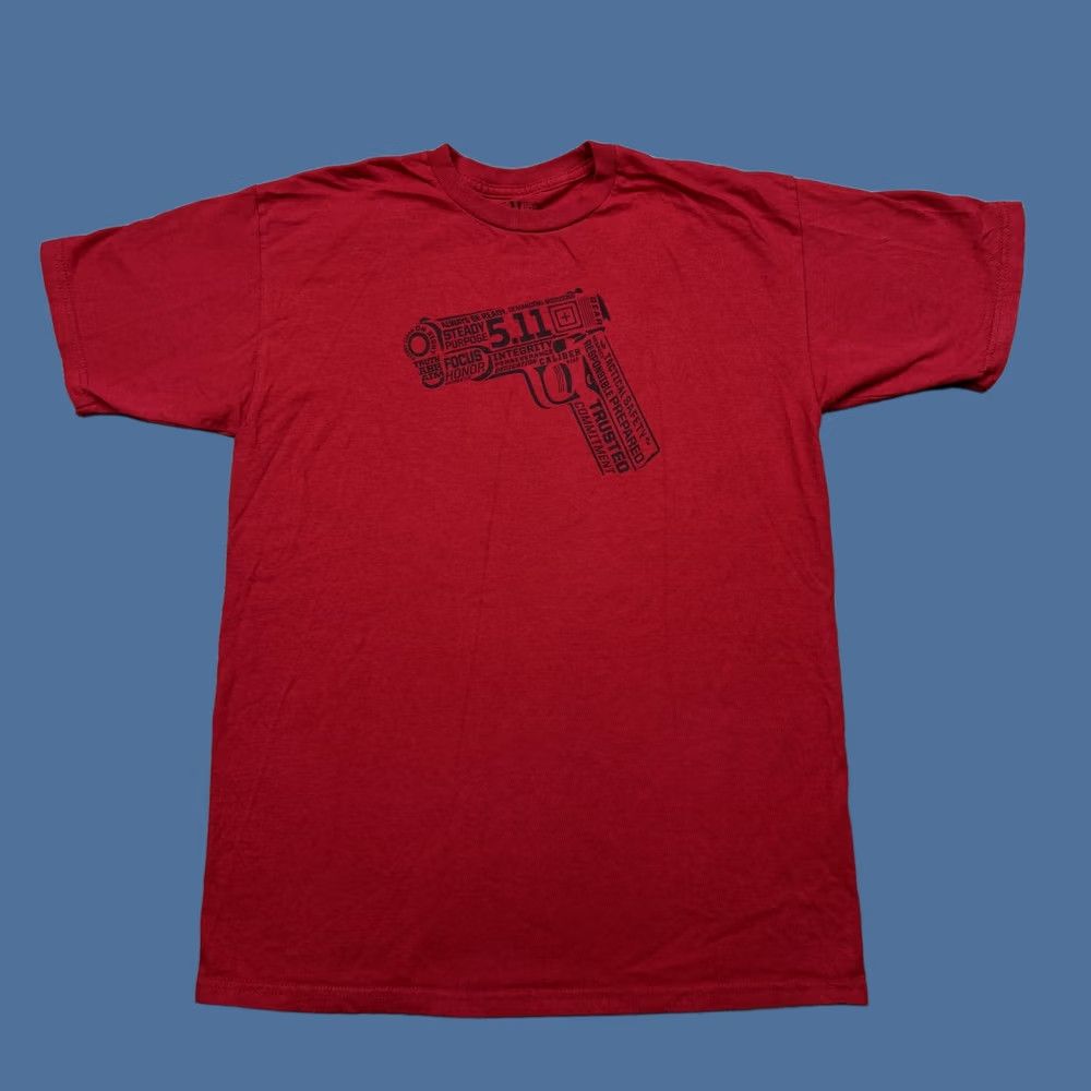 Vintage 5.11 Tactical Men's Shirt M Red Short Sleeve Graphic Tee Shirt Mens Regular Fit Breathable Cotton 5.11 Logo Military Outdoor Modern Tee Size US M / EU 48-50 / 2 - 1 Thumbnail