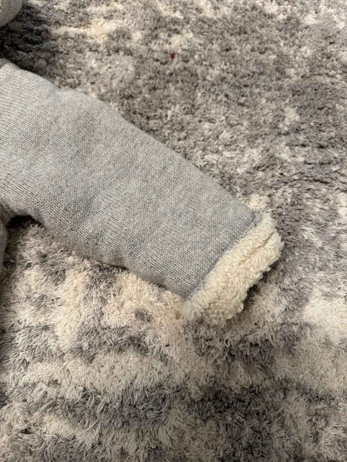 Other Baby Gap Sherpa Hoodie 6-12 Months Gray Knit Hooded Jacket Size ONE SIZE - 3 Thumbnail