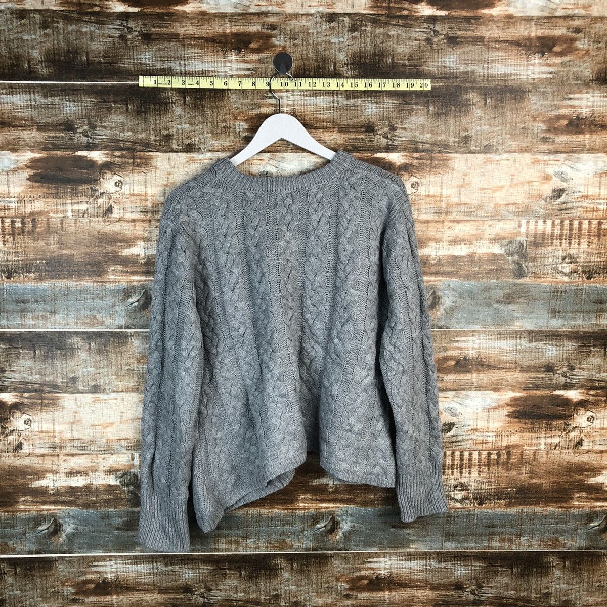 GU × Homespun Knitwear GU japan Grey cable Knitwear #A1787 Size L / US 10 / IT 46 - 12 Thumbnail