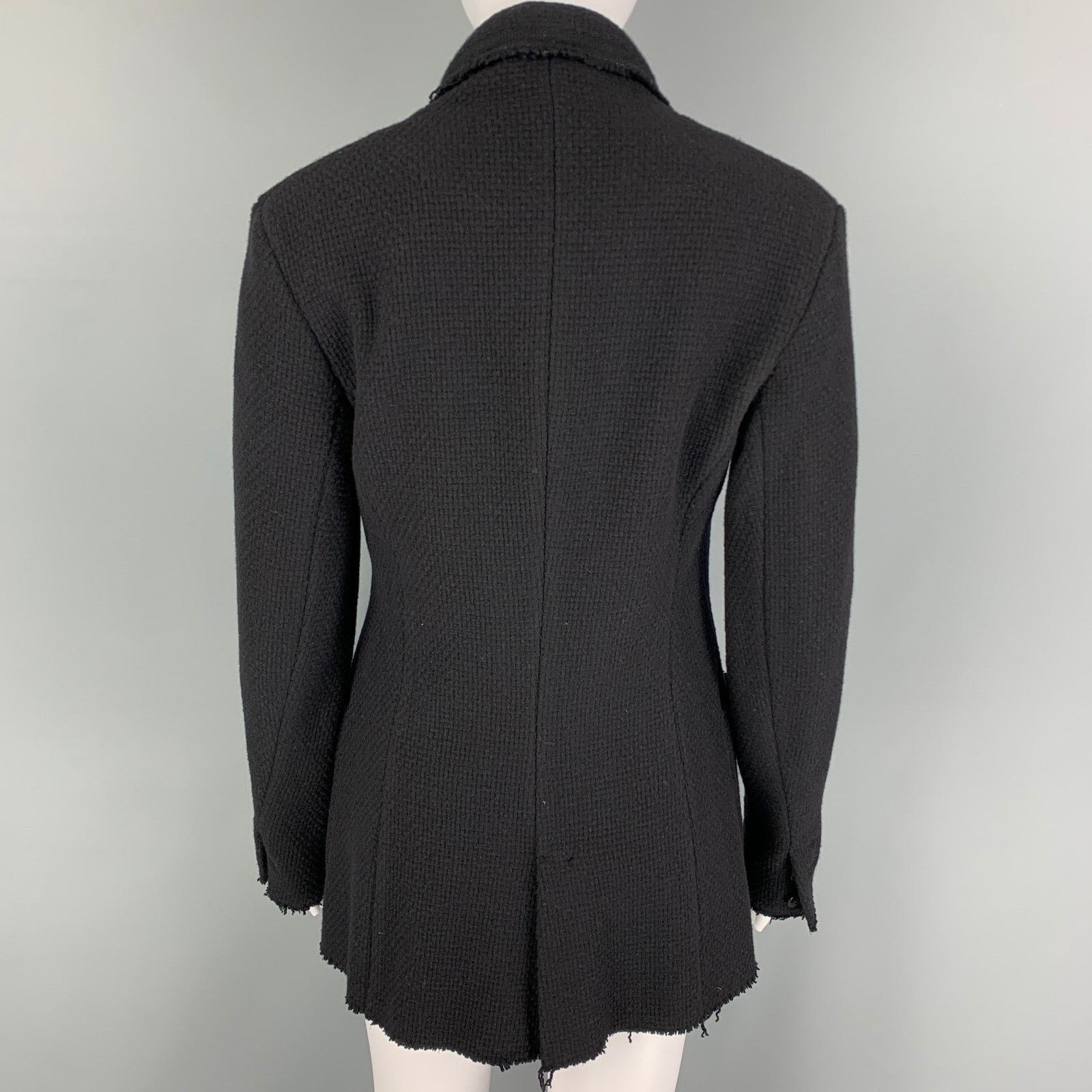 Ma+ M.A+ Size M Black Textured Buttoned Jacket Size US M / EU 48-50 / 2 - 3 Thumbnail