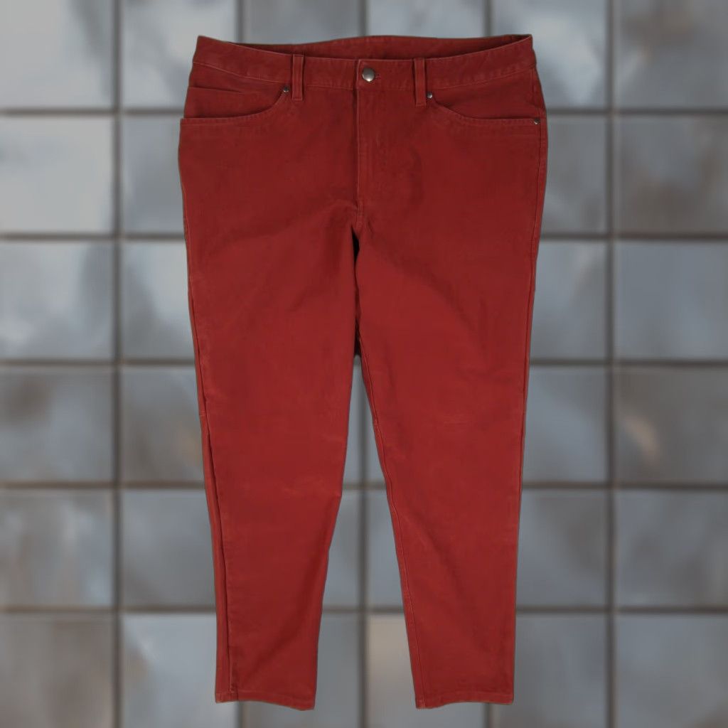 Lululemon ABC Pants Mens 34 Slim Fit Utilitech Chinos Red 34x30 Updated 34W x 30L Slim Chino Logo Pockets Men