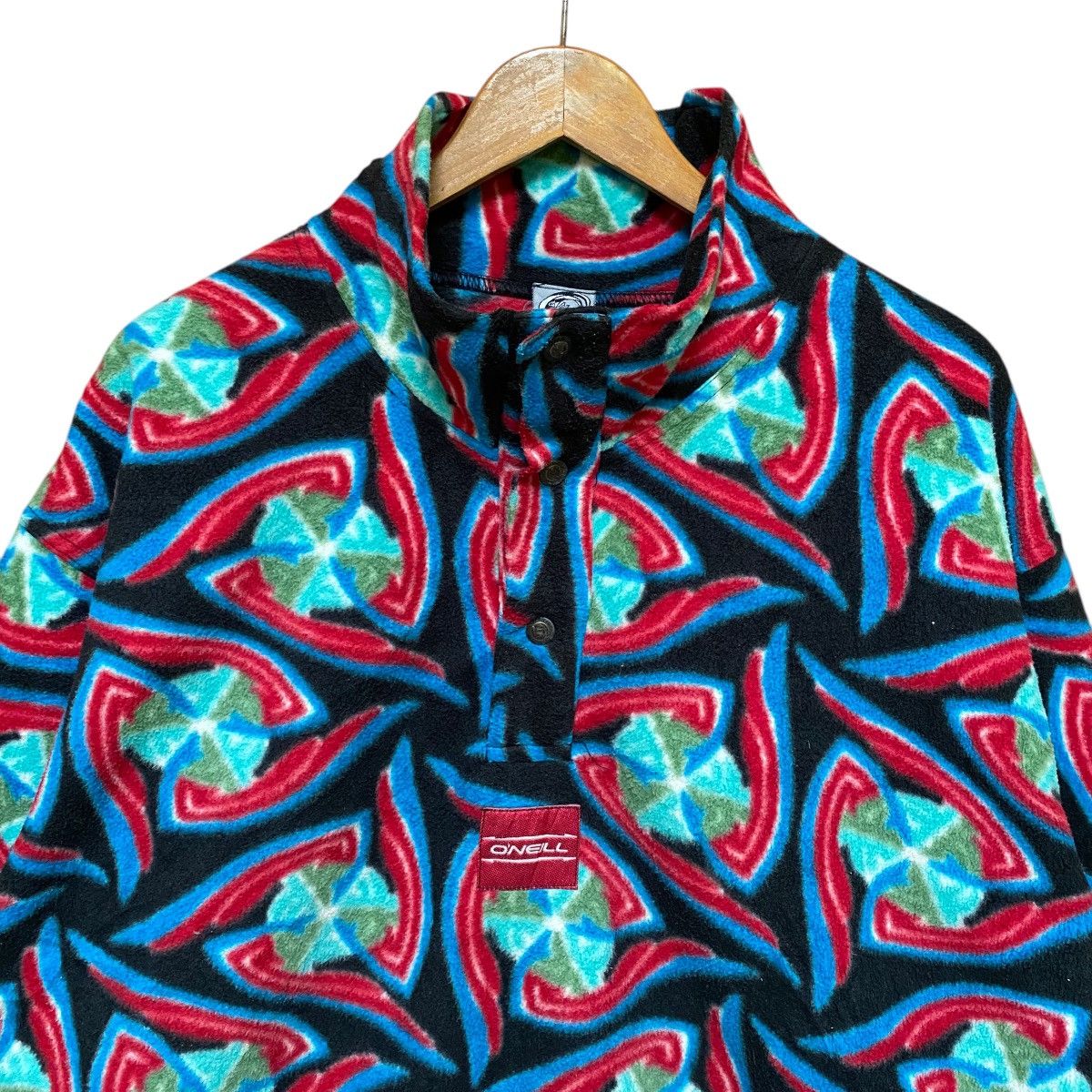 Japanese Brand × O'Neill × Vintage 💥90s ONIELL FLEECE SNAP BUTTON SWETAER OVERPRINT Size US L / EU 52-54 / 3 - 4 Thumbnail