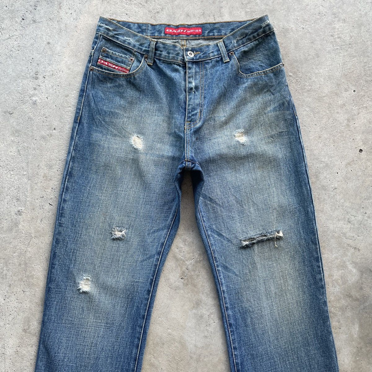 Japanese Brand Vintage Dash Jeans Japan Faded Distressed Denim Pants W32x30 Size US 32 / EU 48 - 4 Thumbnail