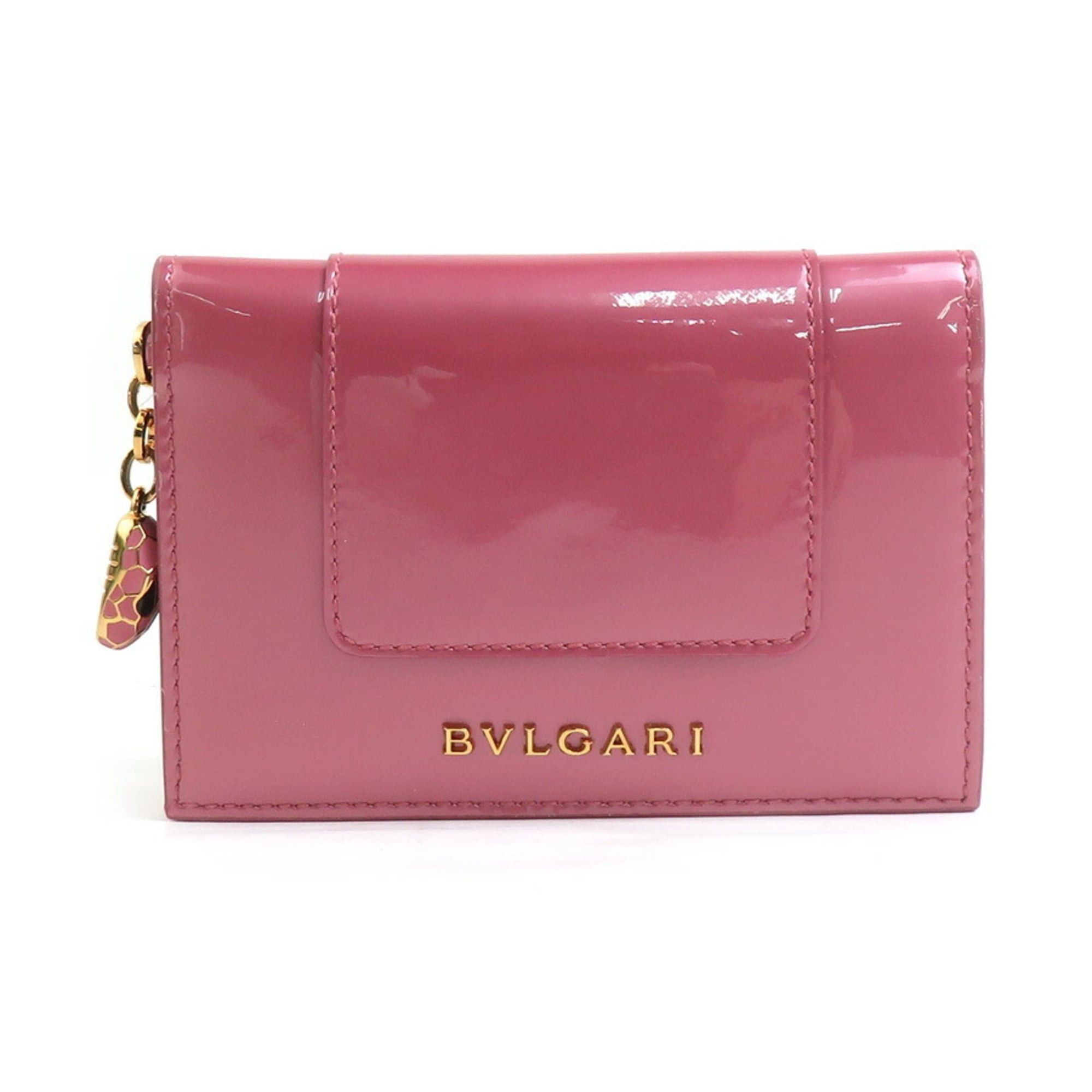 Bvlgari BVLGARI Serpenti Business Card Case in Patent Leather with Metallic Pink and Gold, Women's, e61365i Size ONE SIZE - 1 Thumbnail