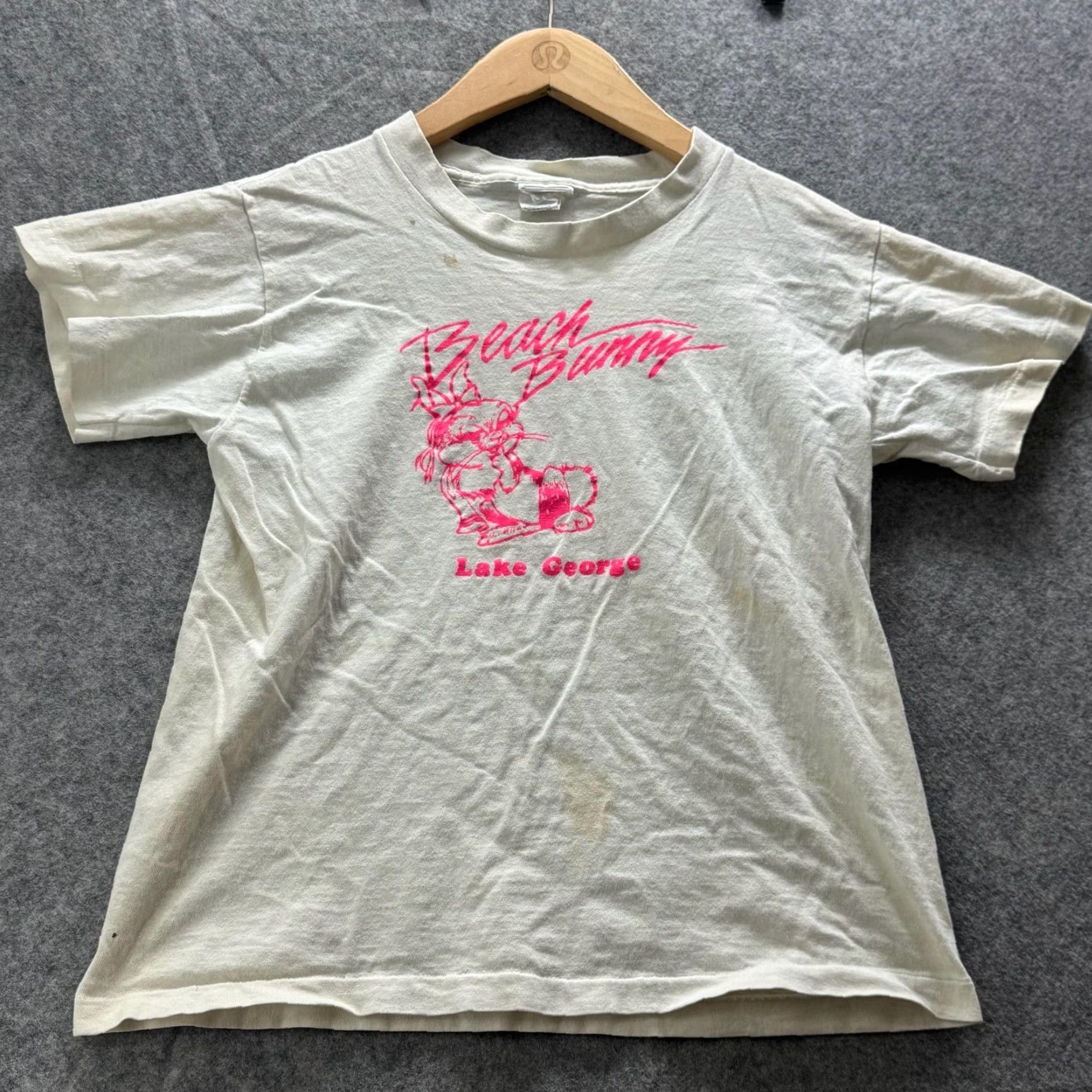 George VINTAGE Beach Bunny Shirt Mens M White Lake George Graphic Tee Crewneck 90s y2k Size US M / EU 48-50 / 2 - 2 Thumbnail
