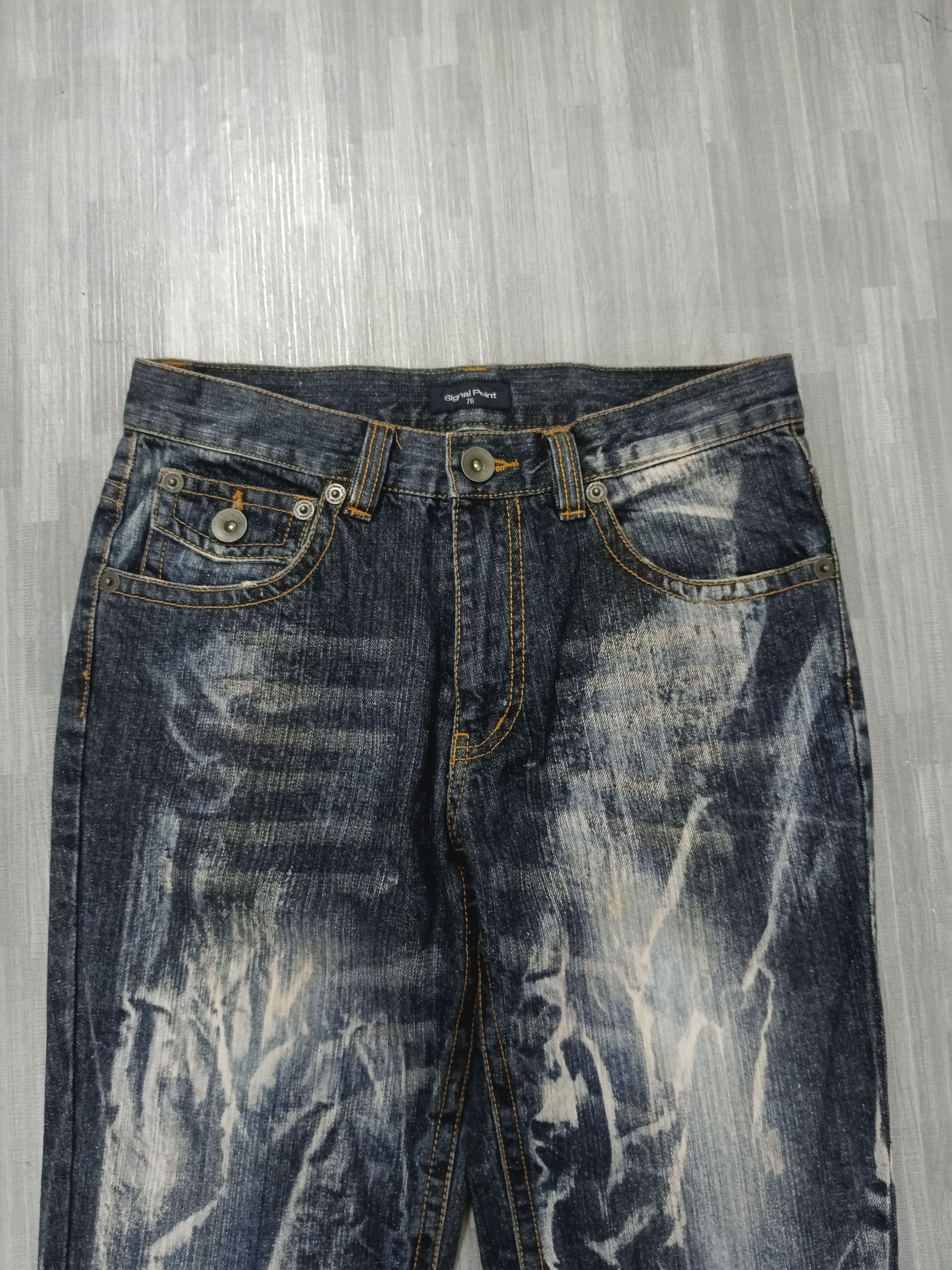 Japanese Brand FLARE SICK TWIST SIGNAL POINT DENIM PANTS Size US 29 - 4 Thumbnail