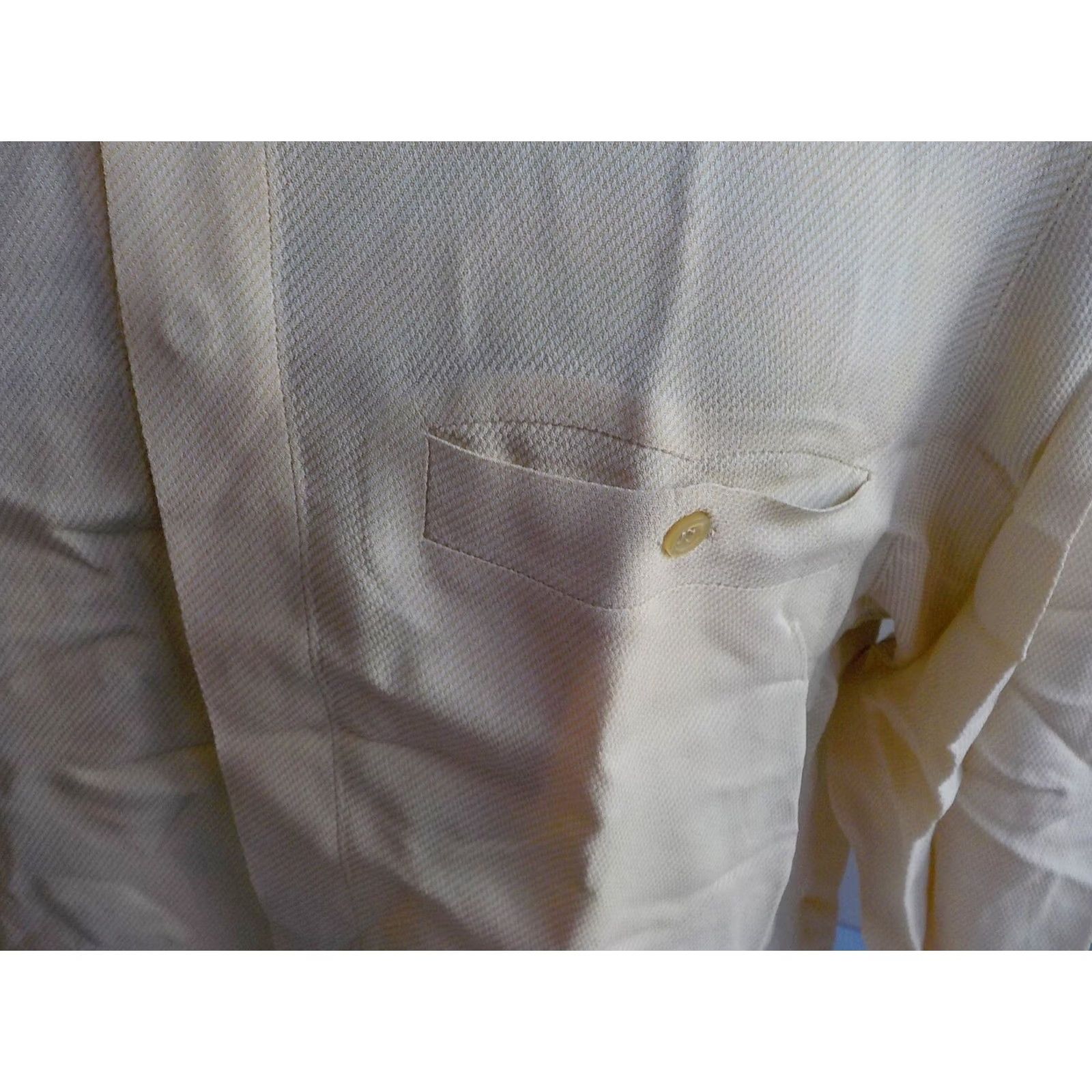 Zanella ZANELLA Long Sleeved Shirt SZ SMALL Regular Rayon/Acetate Pale Yellow Made in Italy Button-Up Collared Men XL? (Note: Original size is SMALL) Size US S / EU 44-46 / 1 - 3 Thumbnail