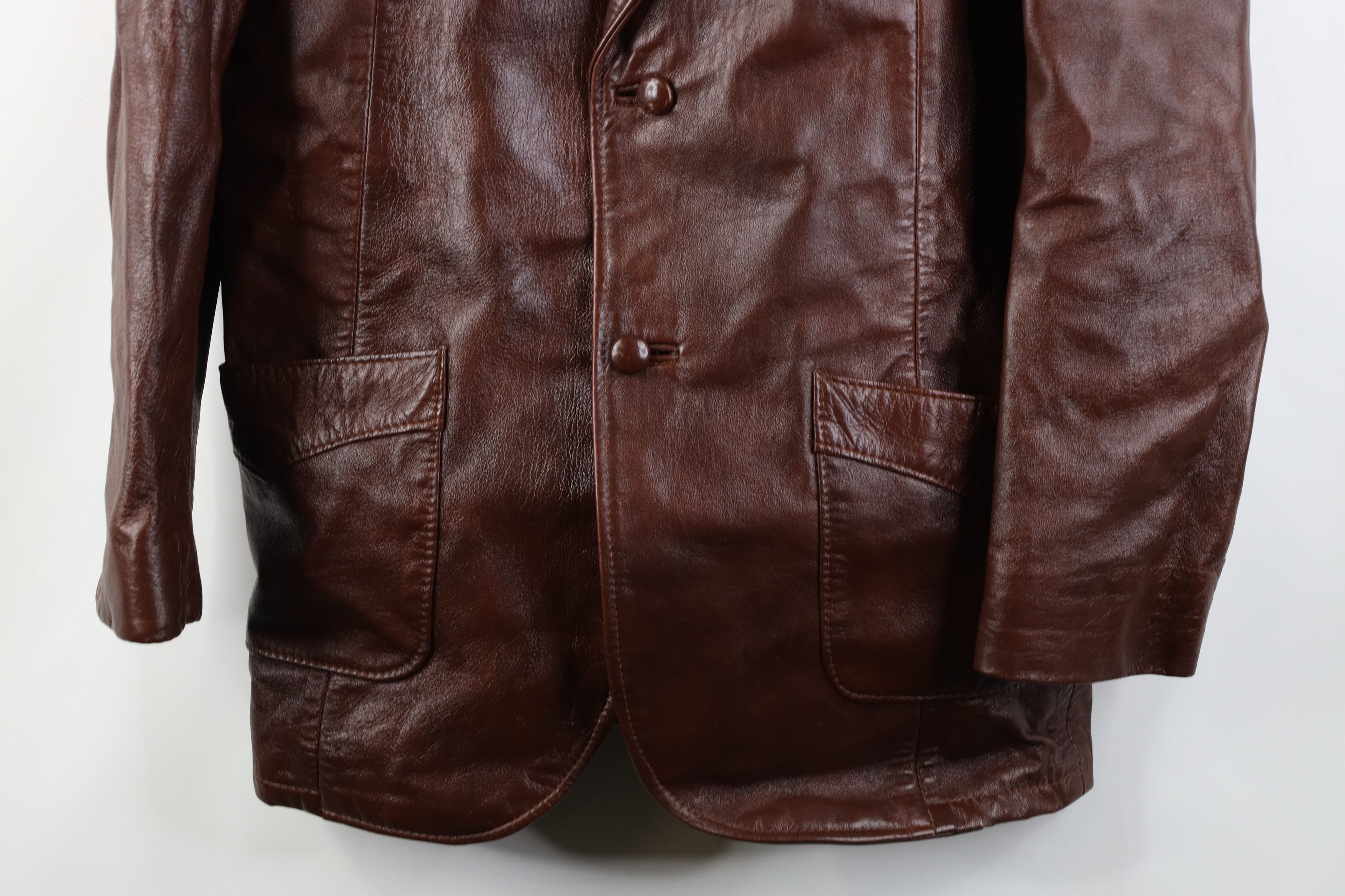 Vintage Vintage 70s Streetwear Blazer Suit Coat Jacket Brown USA Size US XXL / EU 58 / 5 - 3 Thumbnail