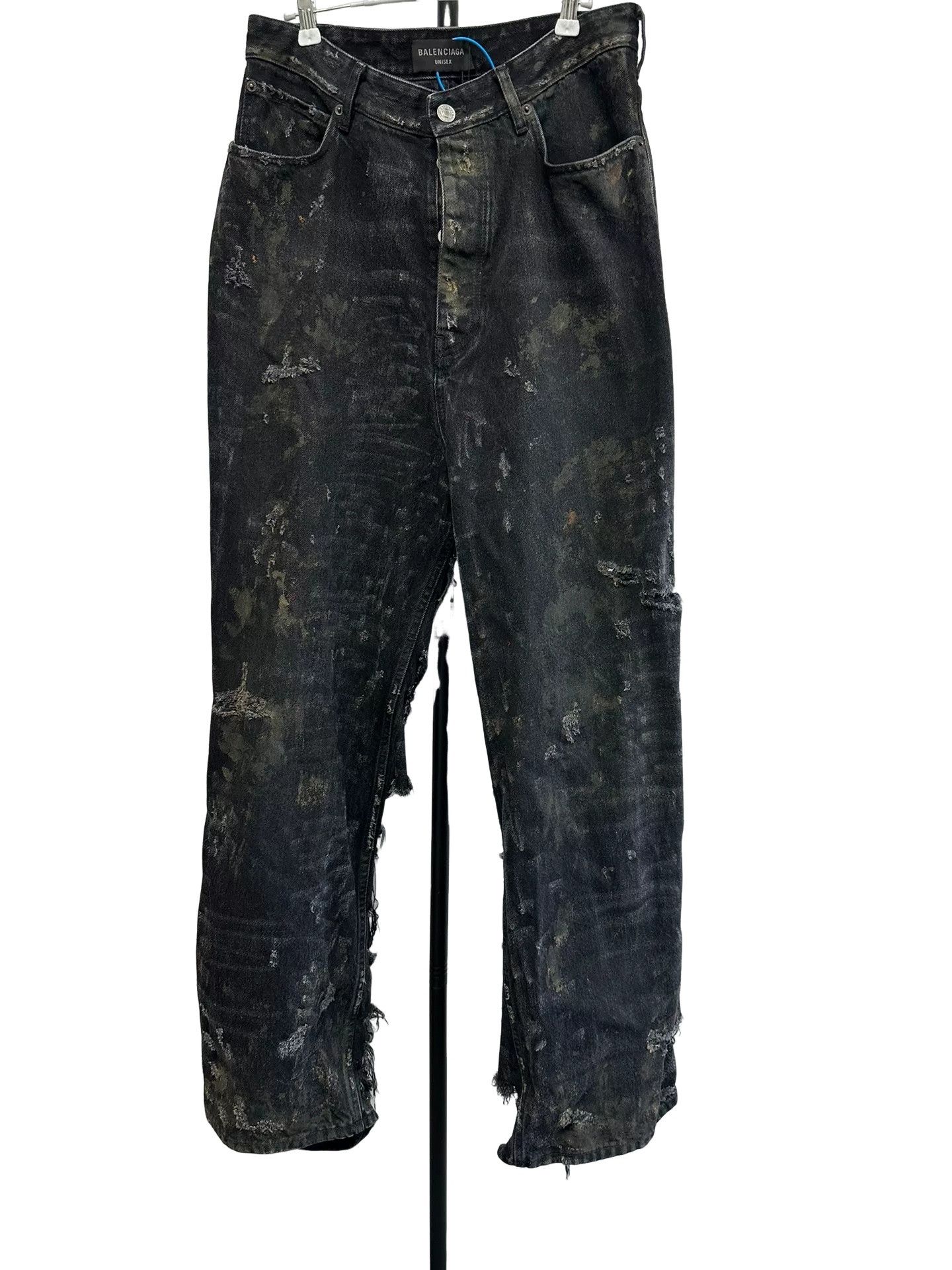 Balenciaga Balenciaga Distressed Denim Jeans XS Size US 28 / EU 44 - 1 Thumbnail