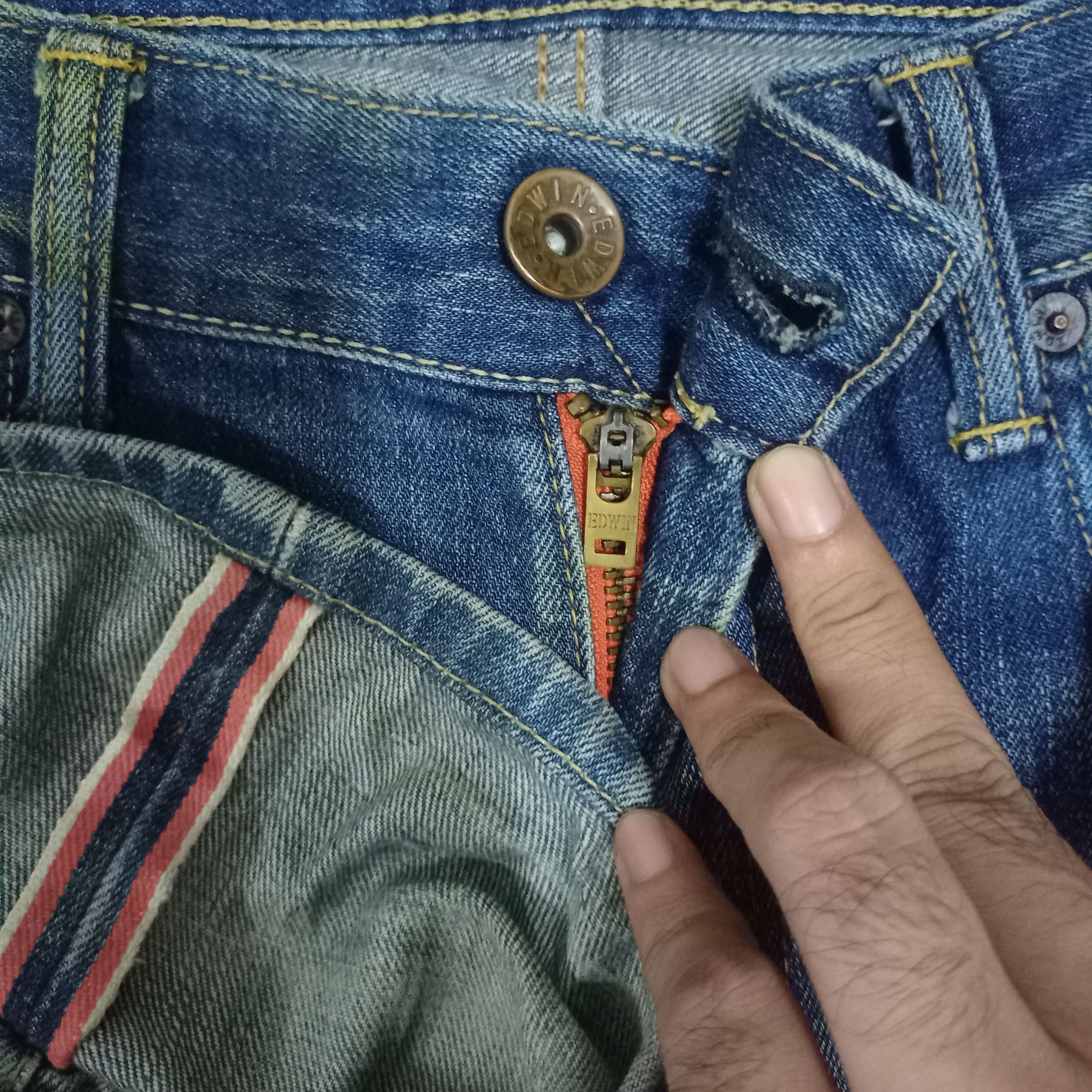 Edwin × Japanese Brand Vintage Edwin Japan Selvedge Buckle Back Baggy Jeans Size US 36 / EU 52 - 3 Thumbnail
