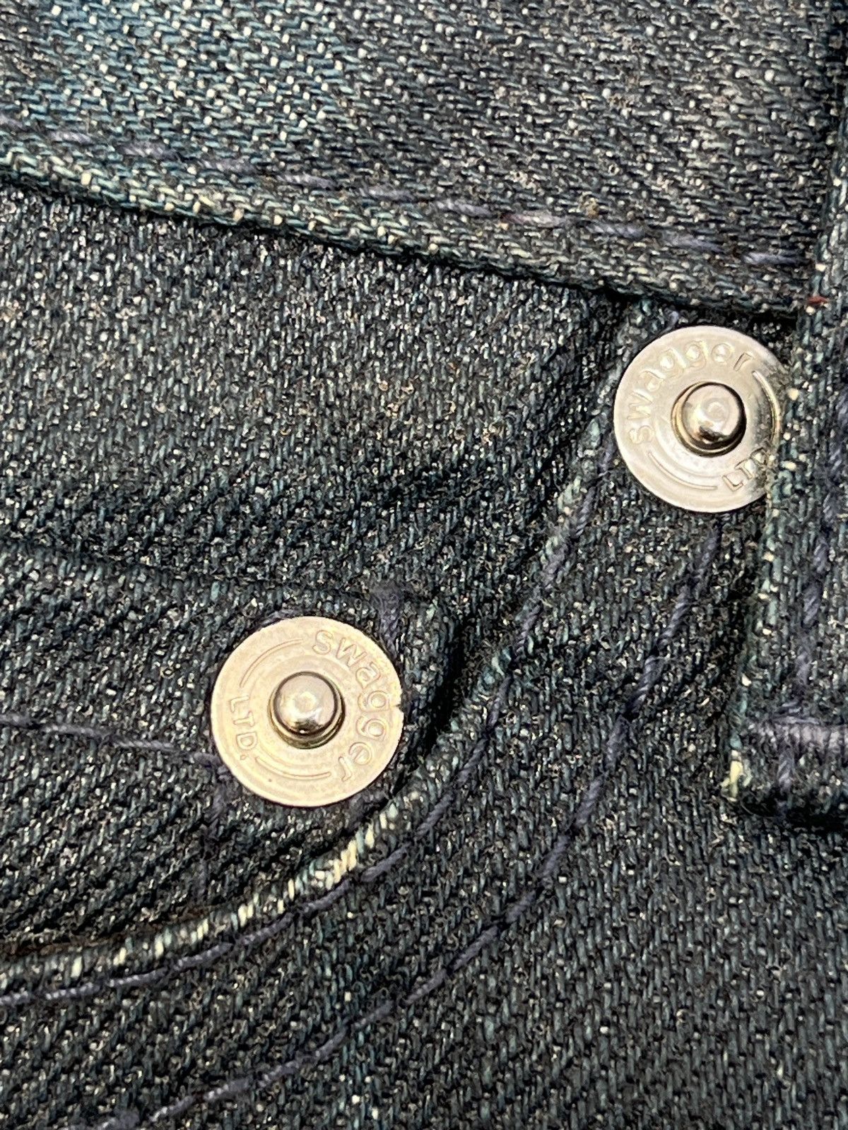 Swagger SAMPLE Swagger Waxed Blue Denim Jeans Size US 31 - 10 Thumbnail