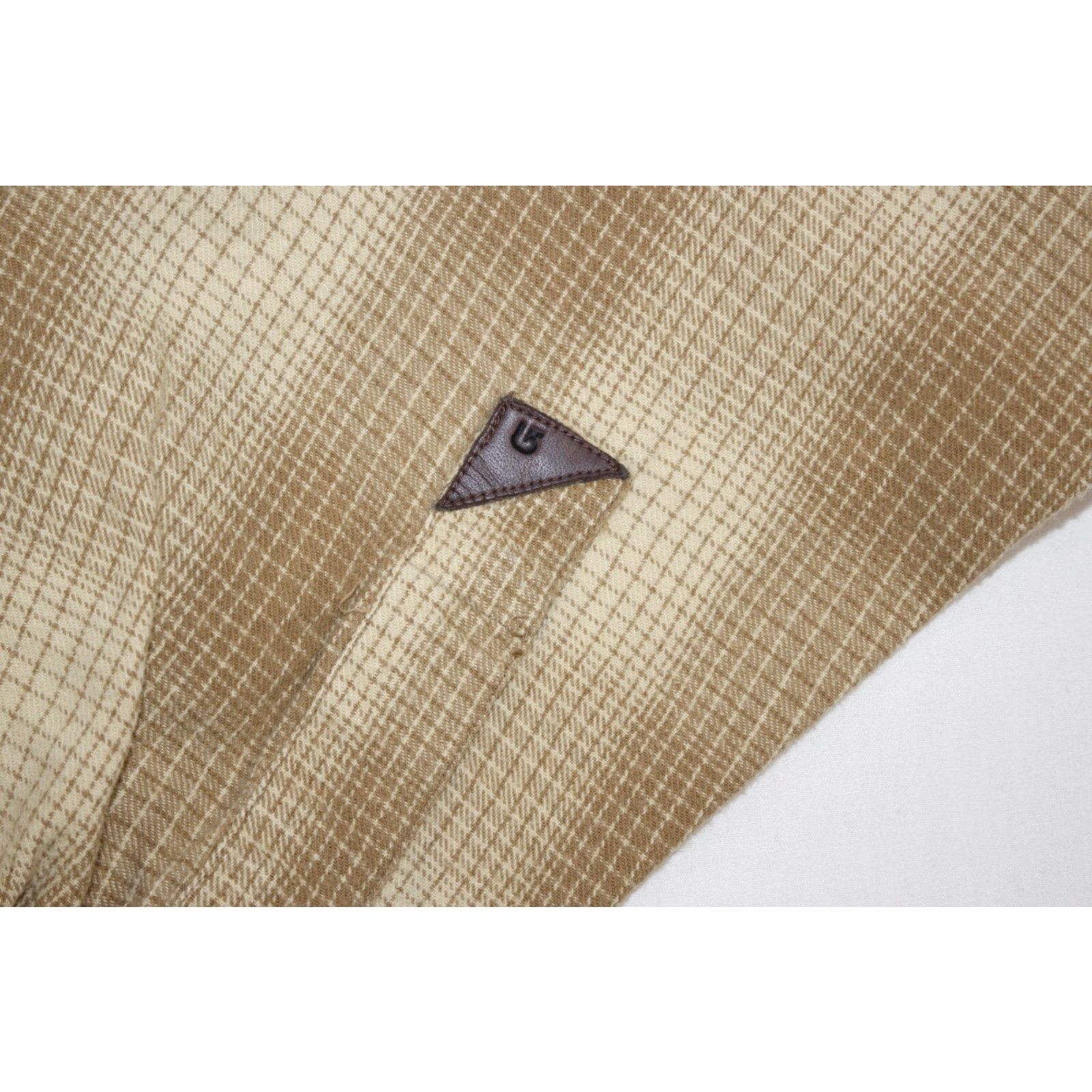 Burton Burton Shirt Men's Medium Flannel Button Down 100% Cotton Plaid Beige Size US M / EU 48-50 / 2 - 3 Thumbnail