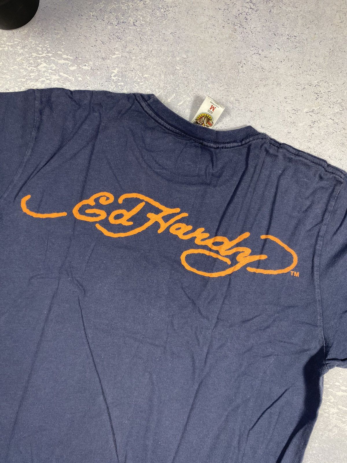 Ed Hardy Ed Hardy Men’s Blue T-Shirt With Big Logo Size Medium Size US M / EU 48-50 / 2 - 9 Thumbnail