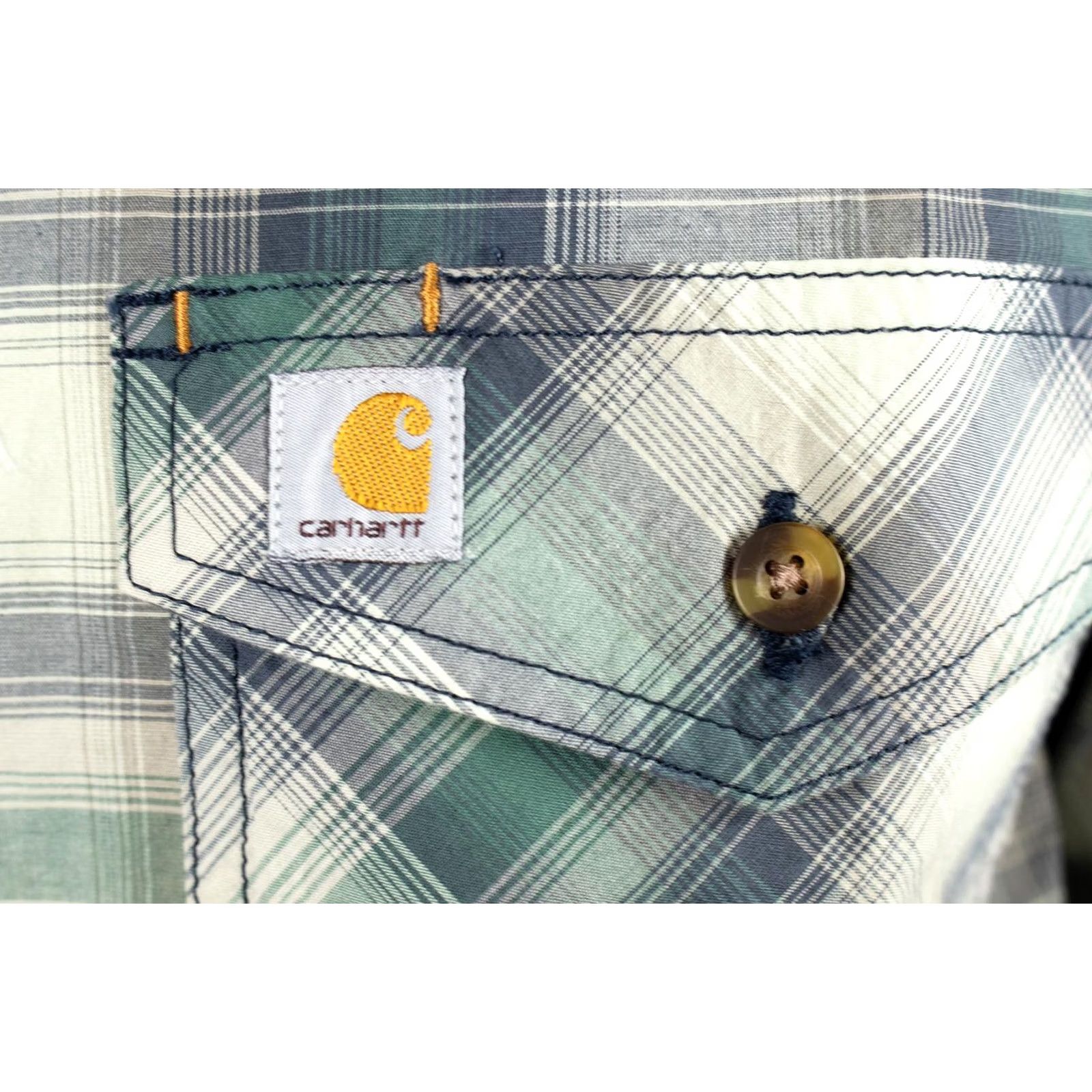 Carhartt Carhartt Men's Green Grey Navy Plaid Shirt Size S Relaxed Fit Size US S / EU 44-46 / 1 - 4 Thumbnail
