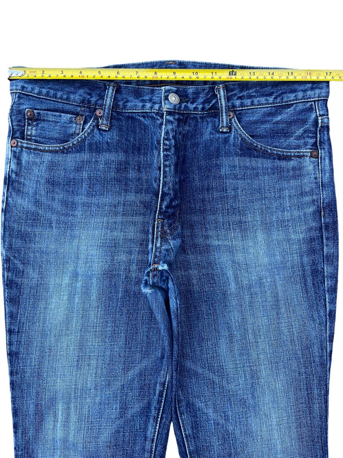 Burgus Plus × Japanese Brand × Le Grande Bleu (L.G.B.) Vintage Japanese Brand Burgus Plus Blue Washed Flare Jeans Size US 33 - 14 Thumbnail
