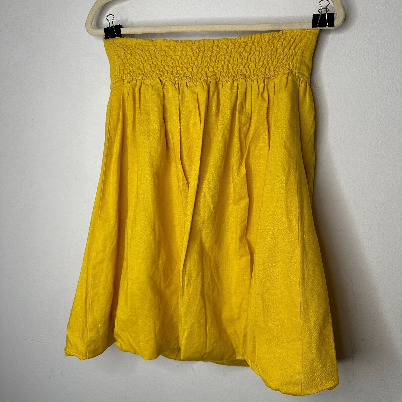 Other Twentyone Yellow Linen Sleeveless Blouson Mini Bead Bow Tie Size S / US 4 / IT 40 - 10 Thumbnail