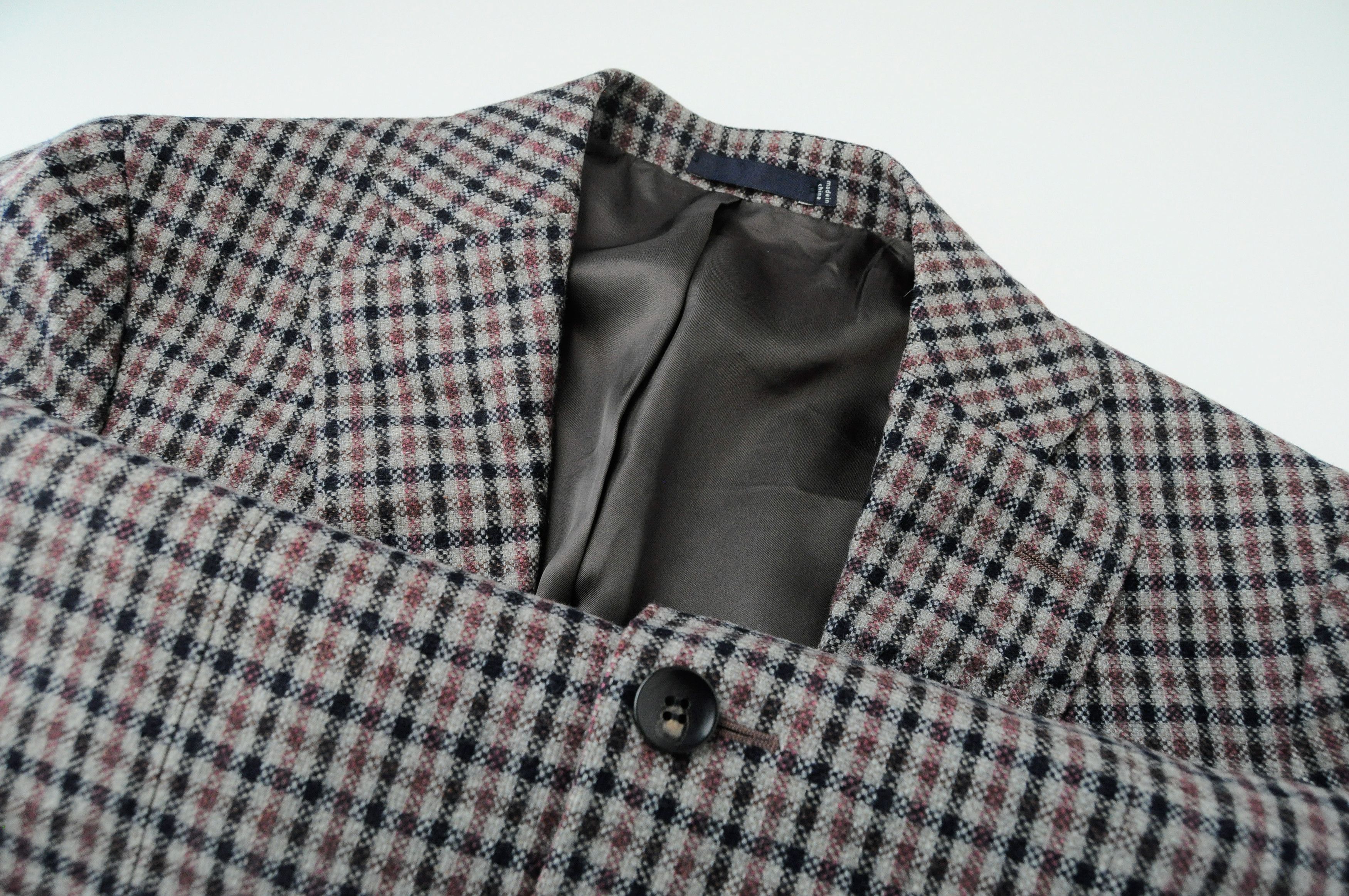 Suitsupply HAVANA PATCH UK38R Grey Slim Checked Wool Blazer 57193 Size 38R - 4 Thumbnail