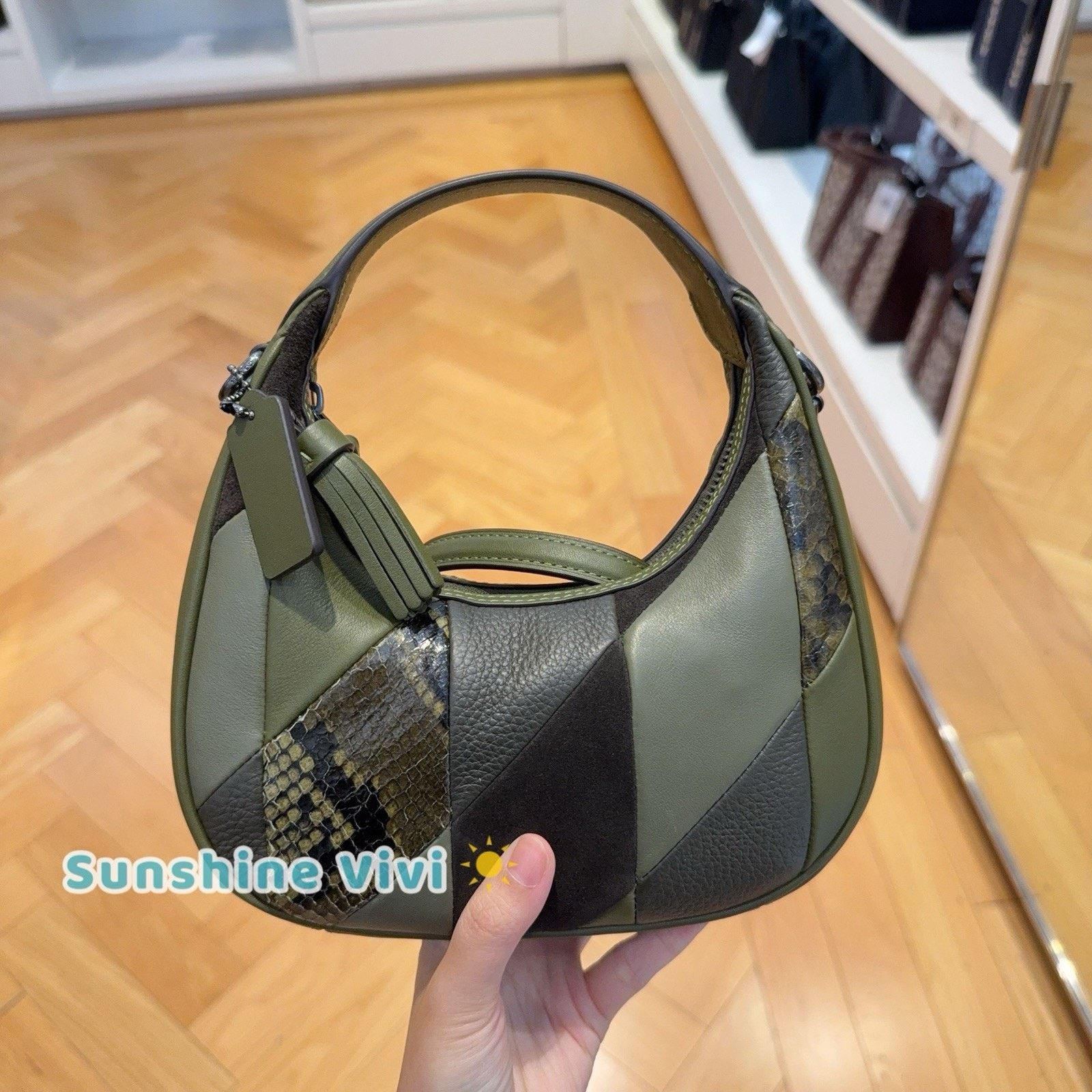 Coach NWT Coach Carmen Mini Crossbody Bag CCE64 Gunmetal/Olive Size ONE SIZE - 5 Thumbnail