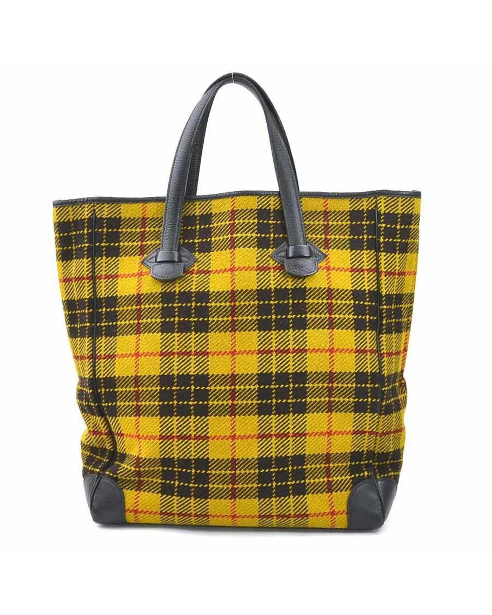image of Hermes Luxury Canvas Handbag in Yellow, Women's