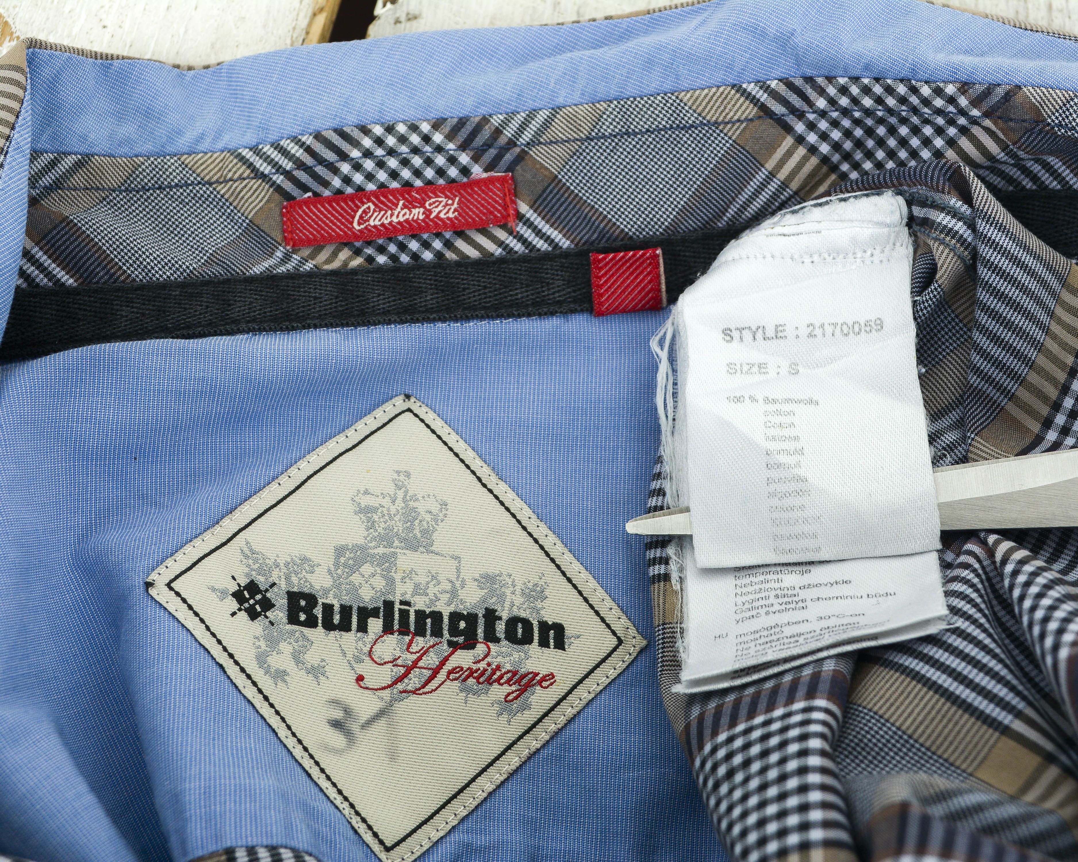 Burlington Men's Heritage Cotton Shirt S Casual Formal Check Plaid Size US S / EU 44-46 / 1 - 6 Thumbnail