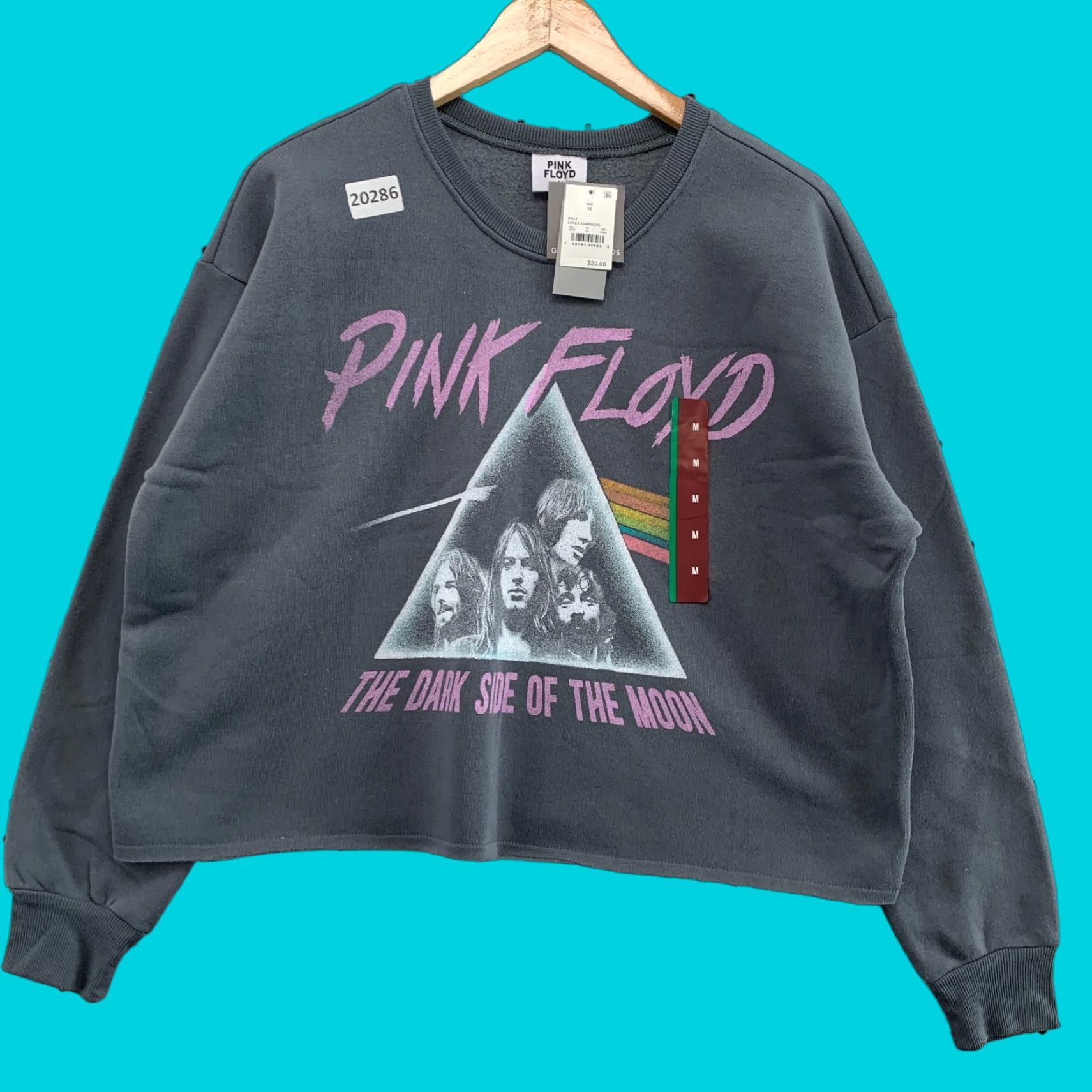 Vintage VINTAGE New Pink Floyd Crewneck Sweatshirt Gray Womens Medium Dark Side MOON 25x22.5 Size M / US 6-8 / IT 42-44 - 1 Thumbnail