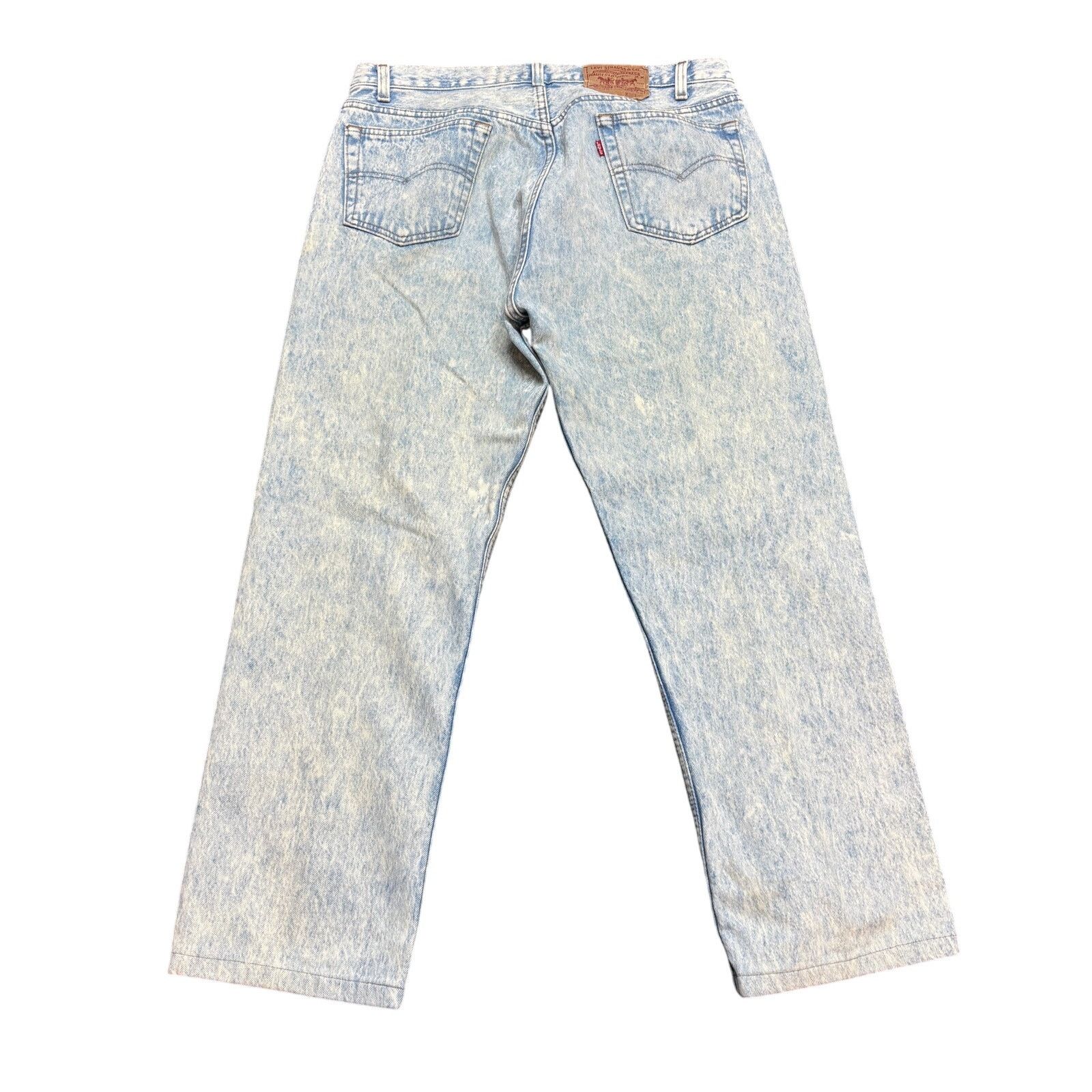 Levi's × Vintage VTG 80s Levi's 501 Straight Acid Wash Jeans 36x32 (34x27.5) Size US 34 / EU 50 - 1 Thumbnail