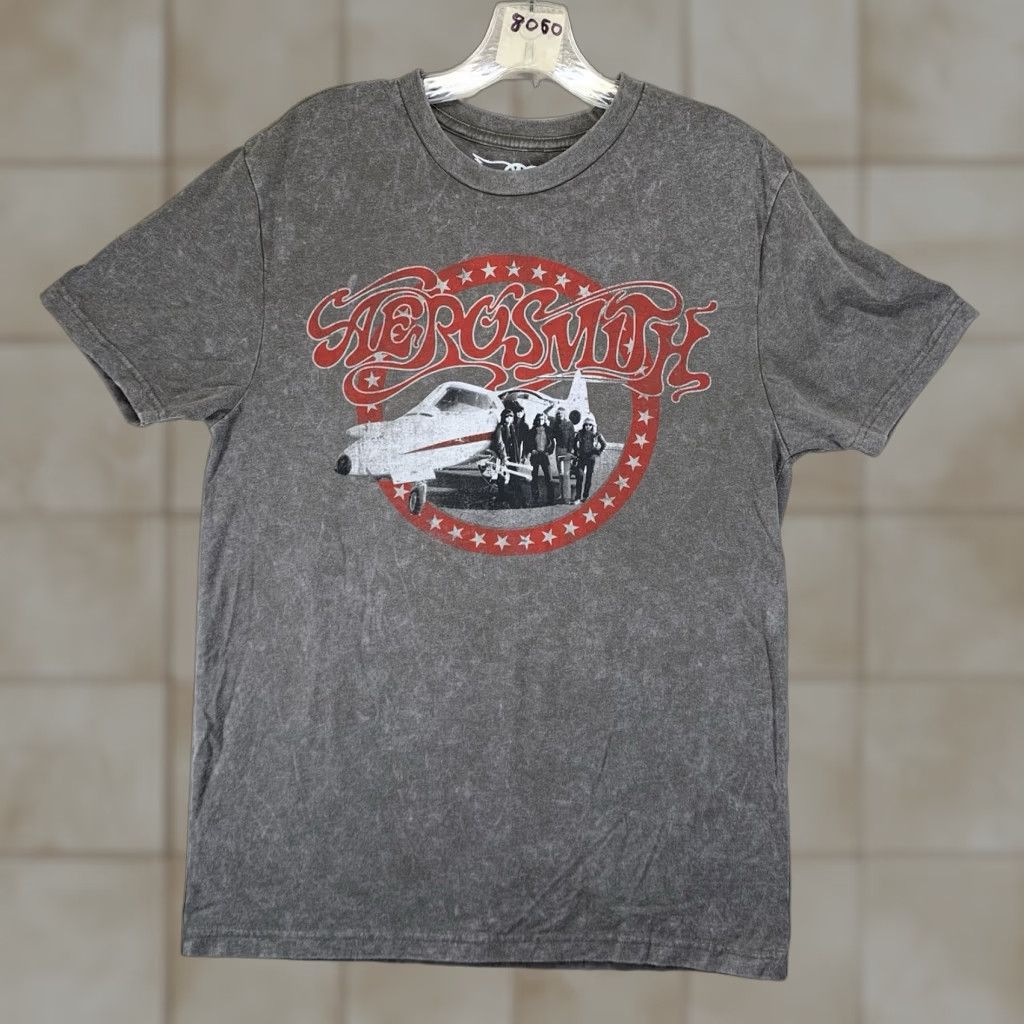 Aerosmith Aerosmith T-Shirt Gray Short Sleeve Crew Neck Unisex Adults Small Graphic Print Logo Vintage No Size US S / EU 44-46 / 1 - 1 Thumbnail