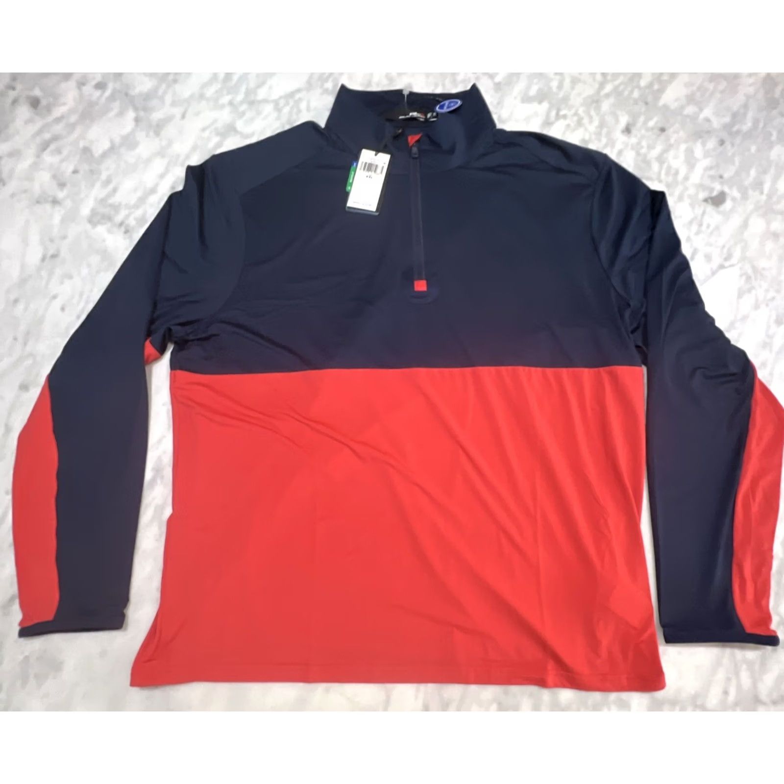 Ralph Lauren RLX Ralph Lauren Golf Shirt Mens 2XL Navy Red Quarter Zip Pullover Wicking NWT Size US XXL / EU 58 / 5 - 2 Thumbnail