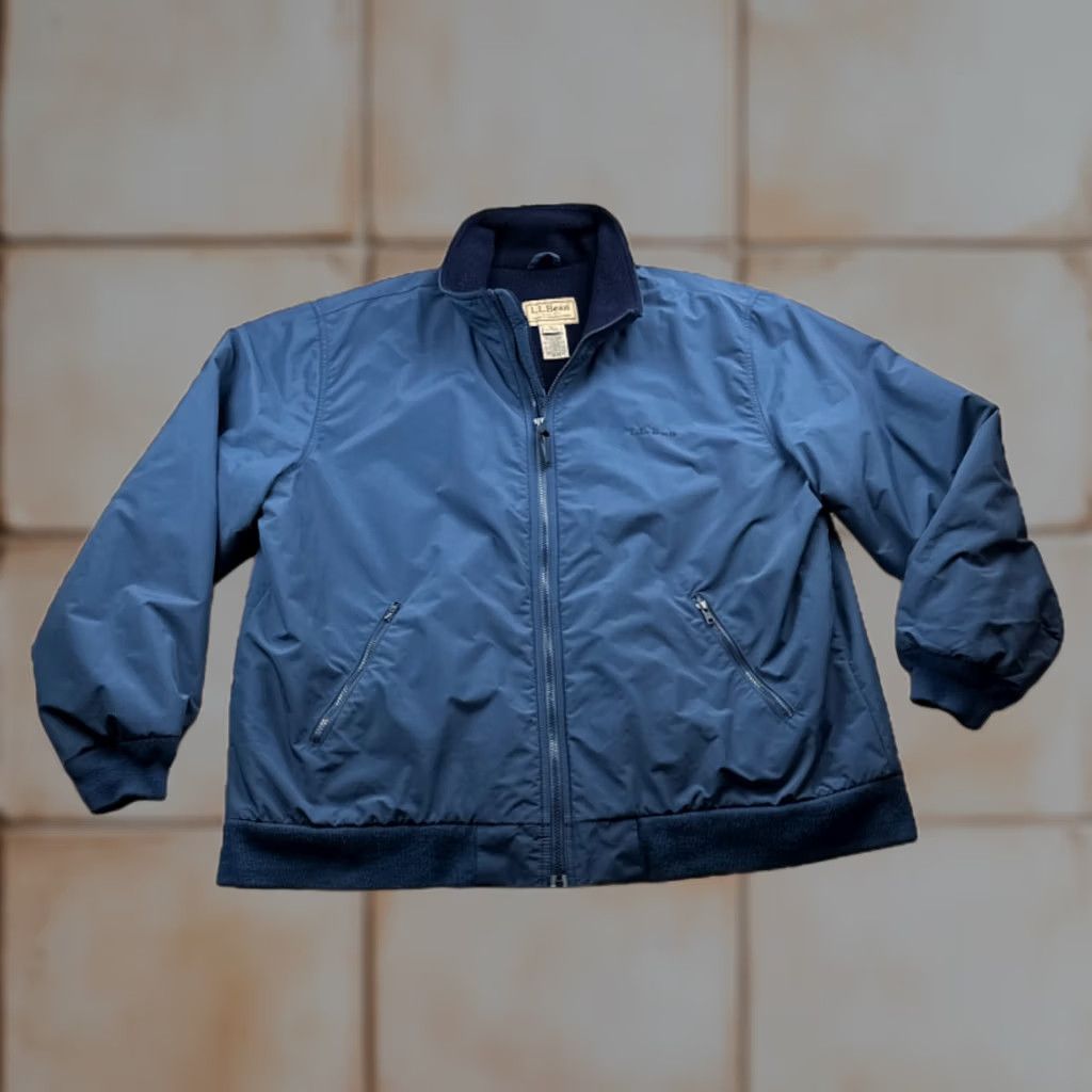 Vintage VINTAGE L.L. Bean Jacket Mens 2XL Blue Heavyweight Nylon Zip Pockets Lined 90s Bomber Coat Size US XXL / EU 58 / 5 - 1 Thumbnail